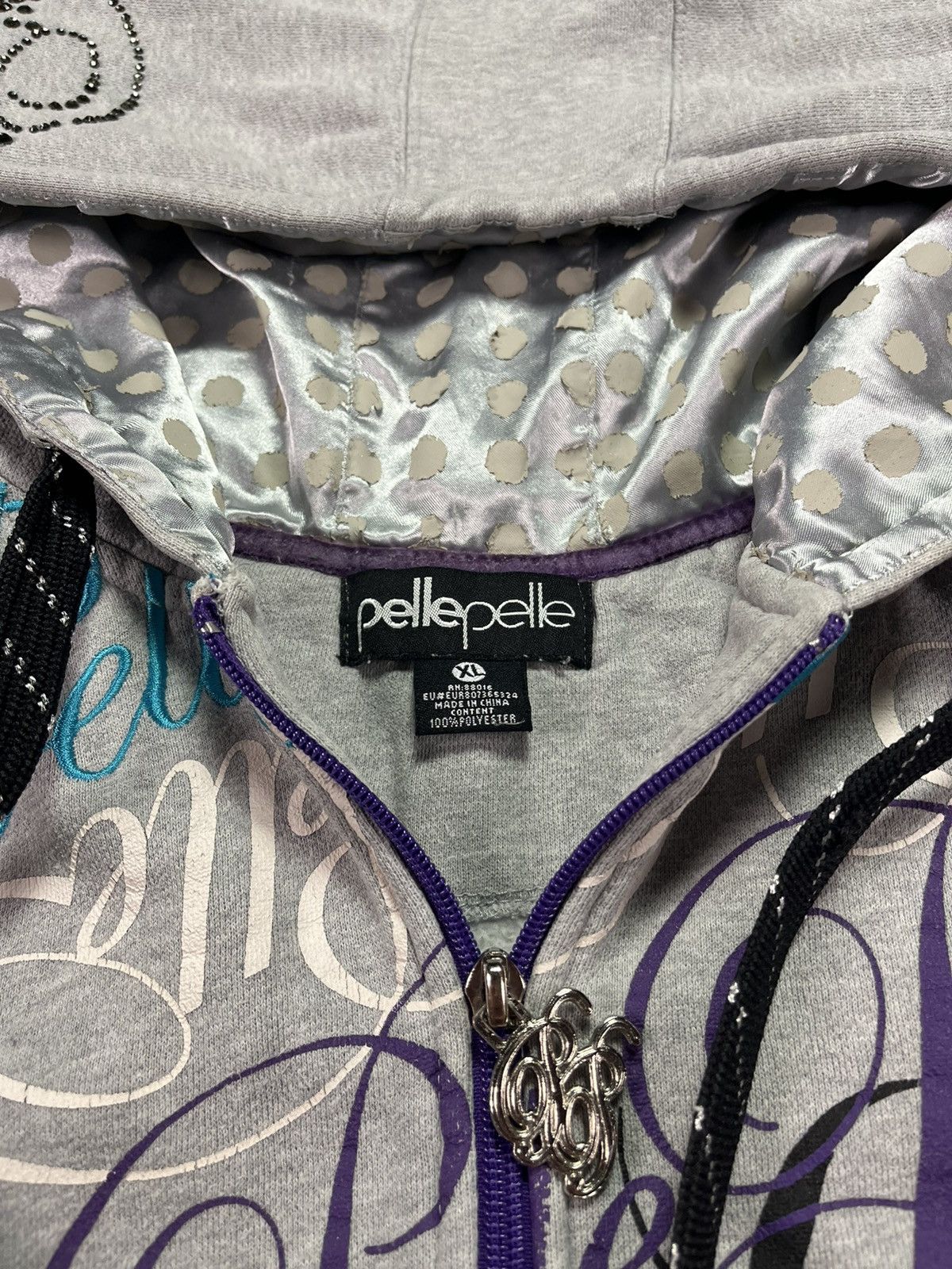 Pelle Pelle Pelle Pelle Multilogo Printed Studded Baggy Zip Hoodie XL Size US XL / EU 56 / 4 - 11 Thumbnail