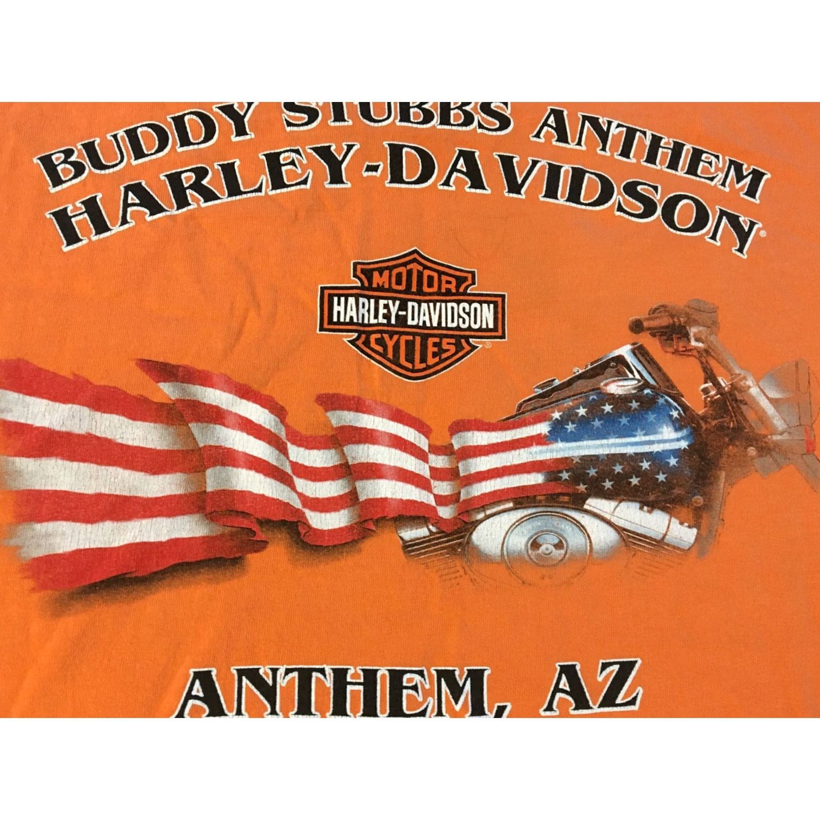 Harley Davidson Harley-Davidson Shirt T-Shirt 2XL Orange Arizona American Flag Graphic Tee Mens Vintage Grunge 90s USA Rally Camouflage? Size US XXL / EU 58 / 5 - 3 Thumbnail