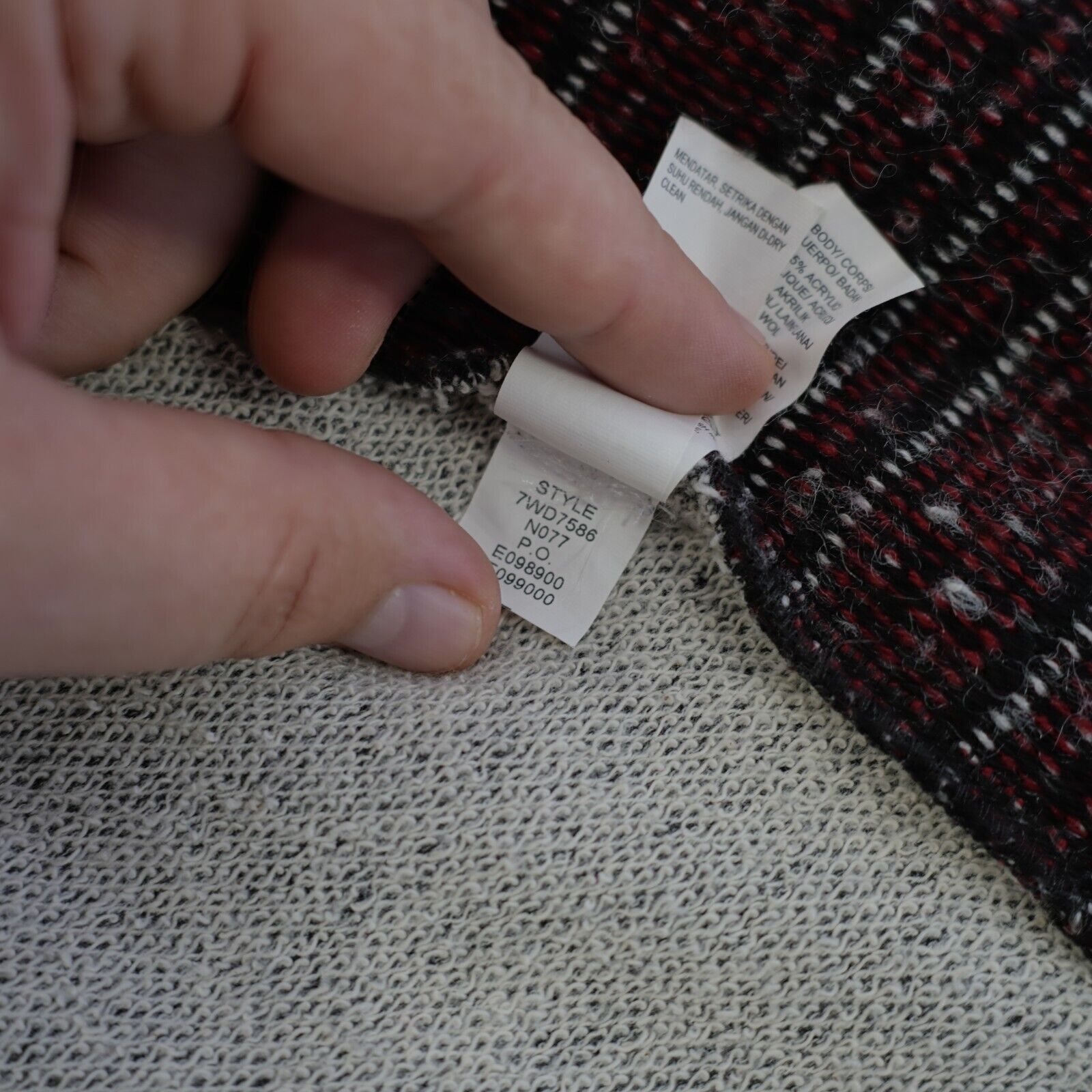 Lucky Brand Lucky Brand Patchwork Heather Gray Red Cardigan Sweater Larg Size L / US 10 / IT 46 - 9 Thumbnail