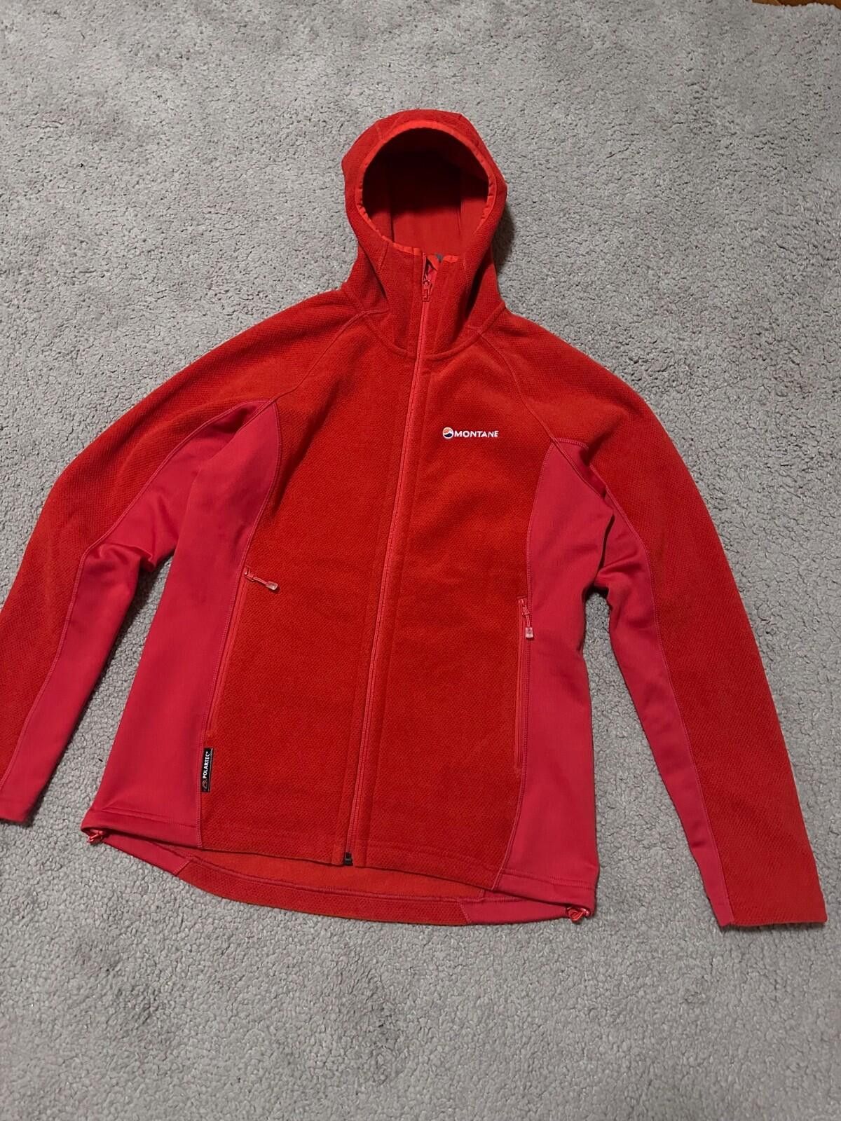Montane Montane Red Hooded Lightweight Fleece Jacket Sz L Size L / US 10 / IT 46 - 3 Thumbnail