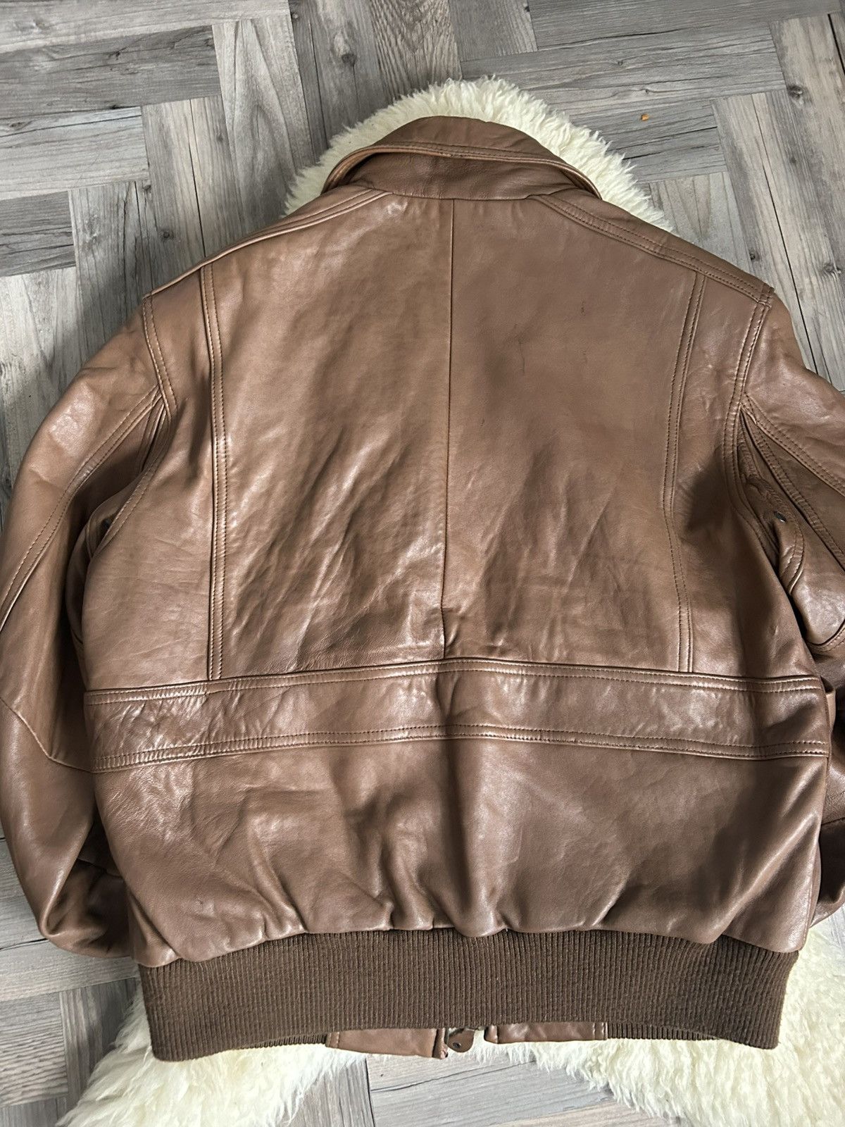 Members Only Members Only Voyager Brown Leather Flight Bomber Jacket Size US XS / EU 42 / 0 - 8 Thumbnail