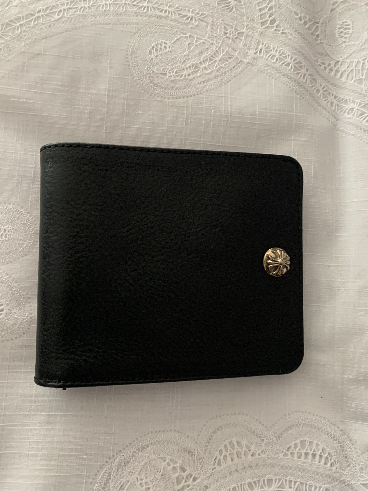 image of Chrome Hearts 1 Snap Bifold Wallet in Black, Men's