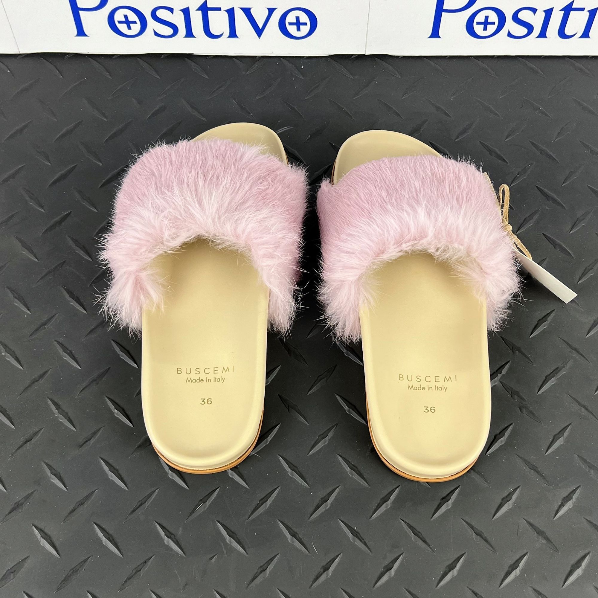 Buscemi Buscemi Slide Fur Clot Pink Leather Slippers US 6 EU 36 Size US 6 / IT 36 - 3 Thumbnail