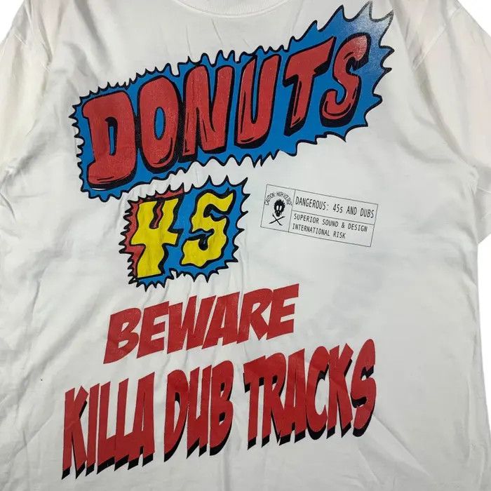 Vintage DONUTS 45 SKATEBOARD Beware Killa Dub Tracks Tee Shirt Size US L / EU 52-54 / 3 - 4 Thumbnail