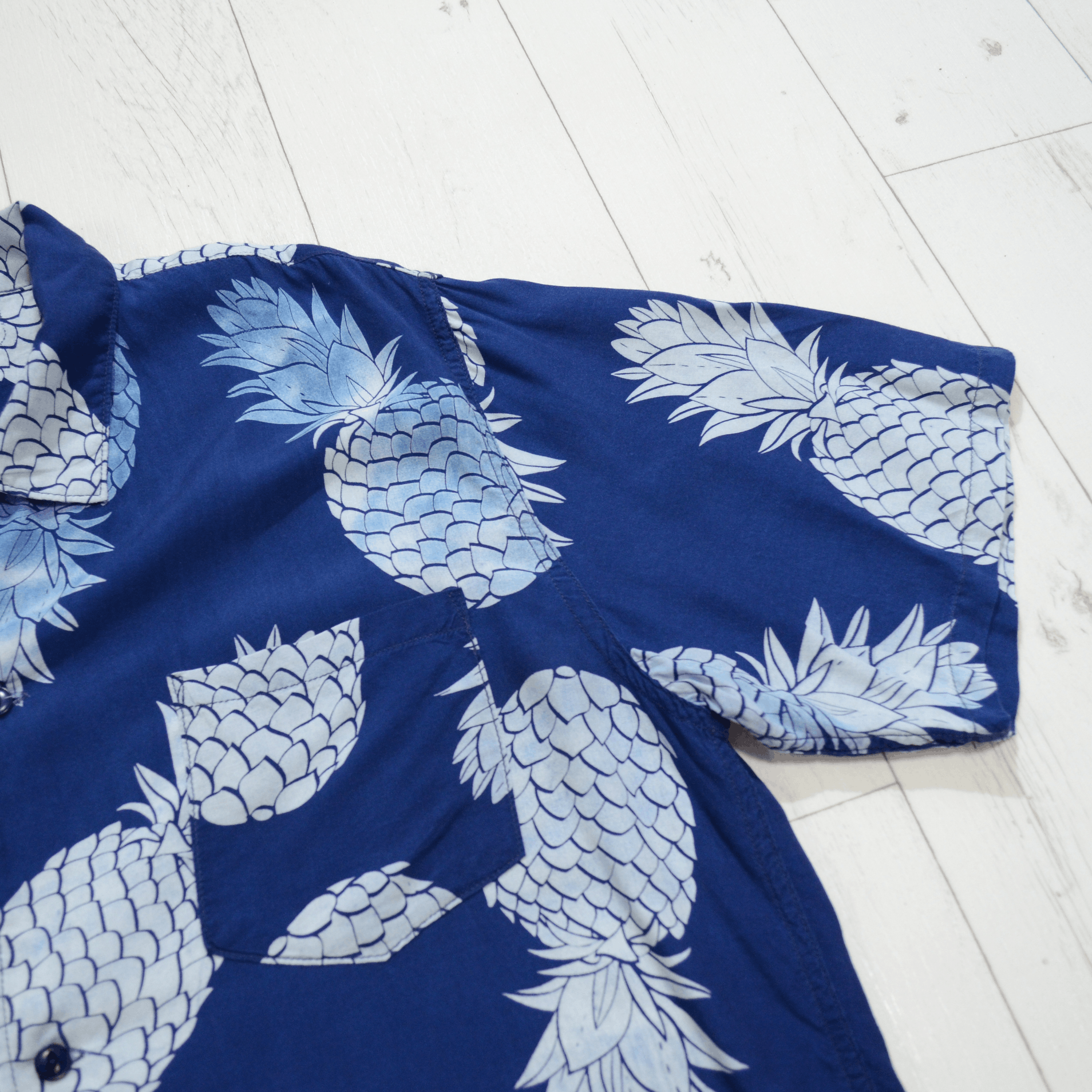 Beams Plus BEAMS Japan Aloha Camp Pineapple Print Voile Shirt In Blue Size US XL / EU 56 / 4 - 4 Thumbnail
