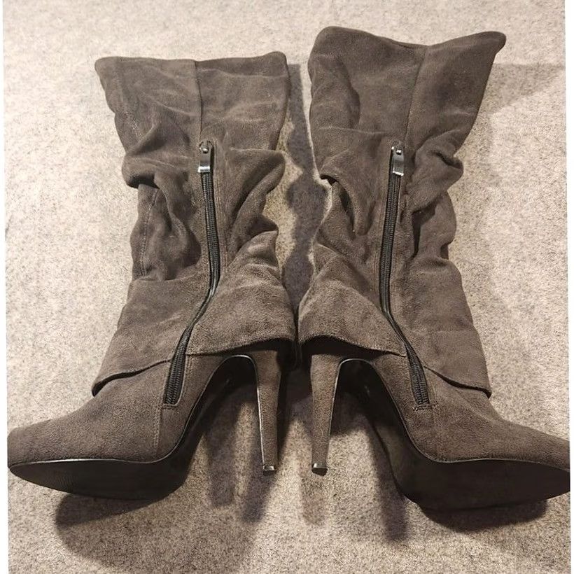 Vintage Maddie Boots Womens Over the Knee Boot Black 6 Slip-On Block Heel Ultra High 4 in & Higher Casual Party/Cocktail Size US 6 / IT 36 - 4 Thumbnail