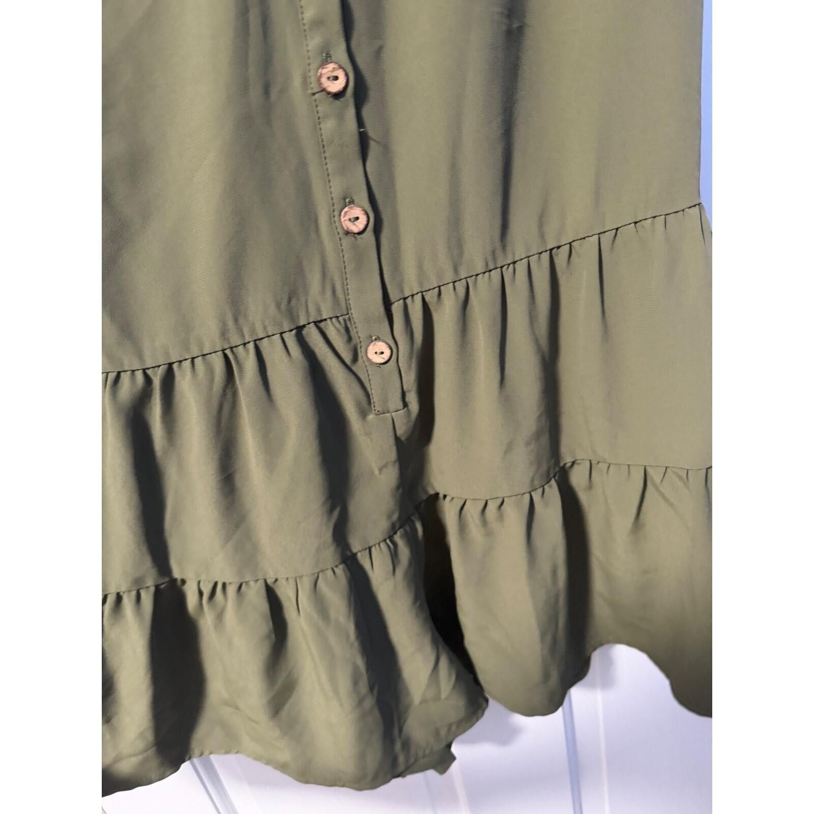 Other Lily Rose Romper Womens XS Olive Green Tiered NWT Size 26" / US 2 / IT 38 - 3 Thumbnail