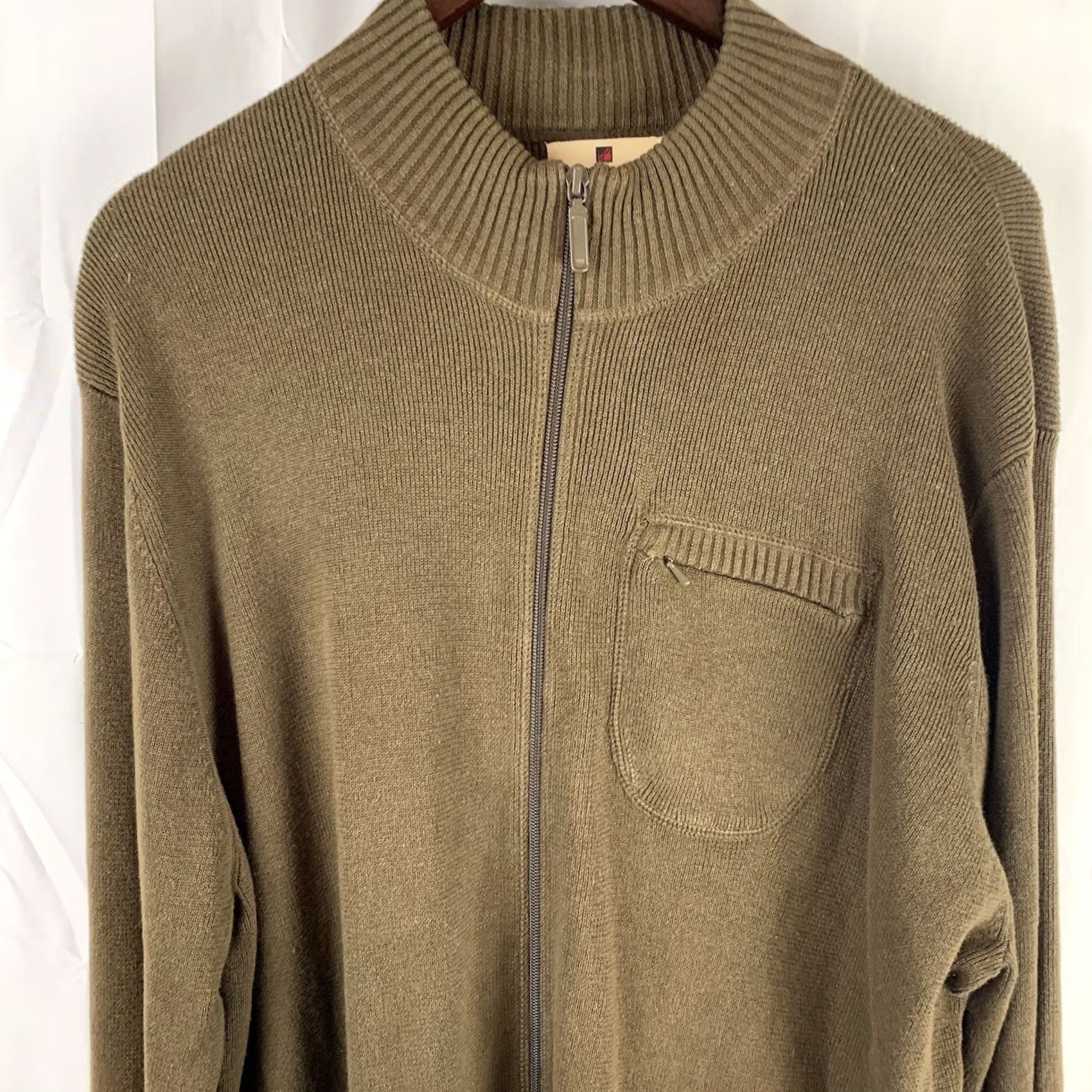 Vintage Woolrich Sweater Jacket XL Olive Brown Mens Full Zip Up Sweater Size US XL / EU 56 / 4 - 2 Thumbnail