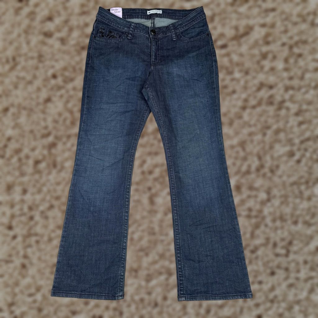 Lee Lee Jeans Womens 12S Slender Secret Bootcut Denim Blue Mid Rise 30 Inseam 32 Waist Floral Pockets Stretch Vintage No N/A Size 34" / US 12 / IT 48 - 1 Thumbnail