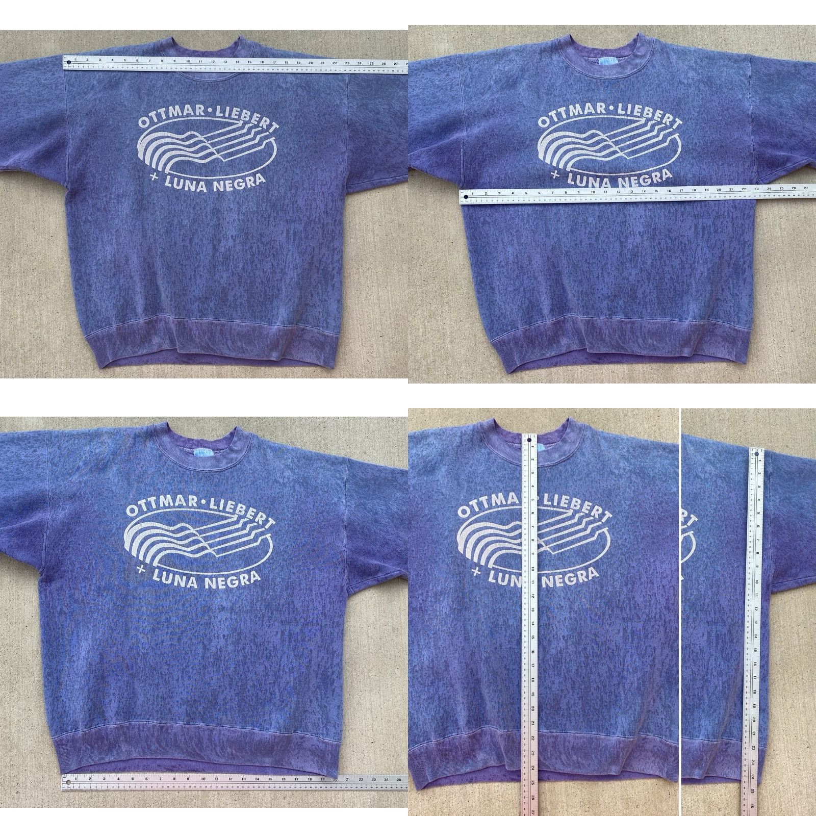 Hanes VINTAGE Hanes Sweatshirt Ottmar Liebert Luna Negra Graphic Print XL Blue Hanes Heavyweight Size US XL / EU 56 / 4 - 11 Thumbnail
