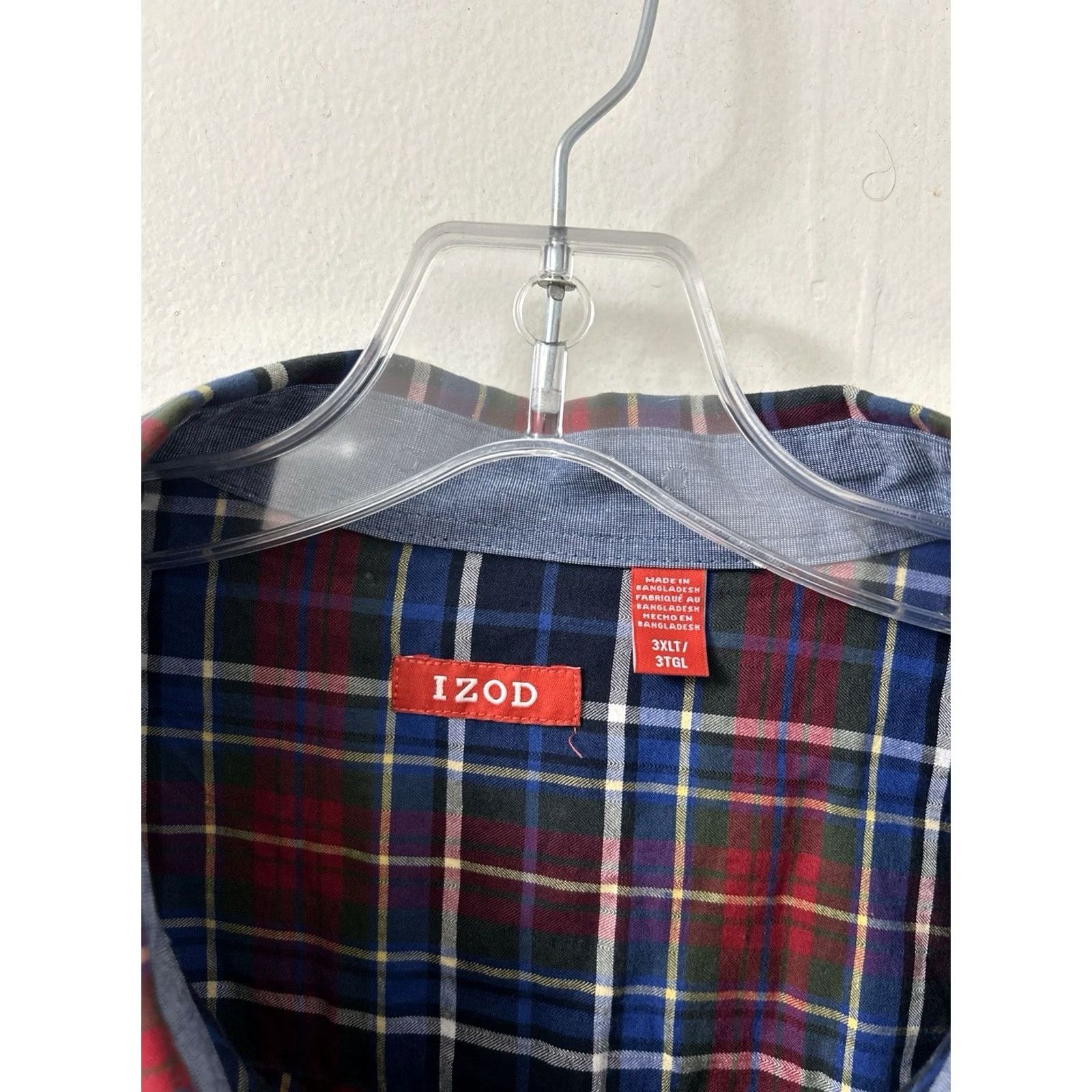 Izod IZOD Shirt Mens 3XL Midnight Blue Heritage Tartan Plaid Button Down L/S NWT Size US XXL / EU 58 / 5 - 6 Thumbnail