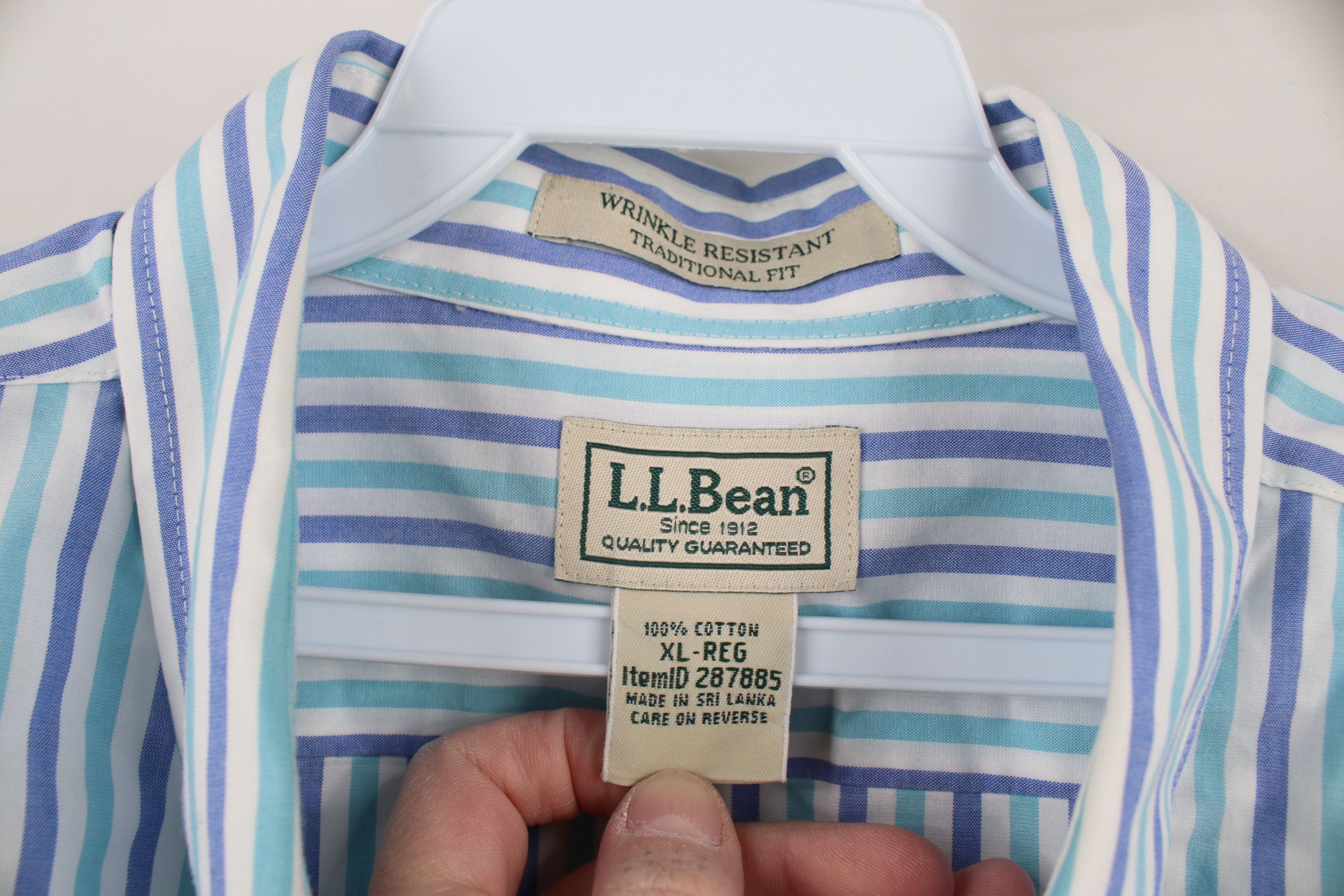 L.L. Bean × Vintage Vintage LL Bean Wrinkle Resistant Striped Button Down Shirt Size US XL / EU 56 / 4 - 6 Thumbnail