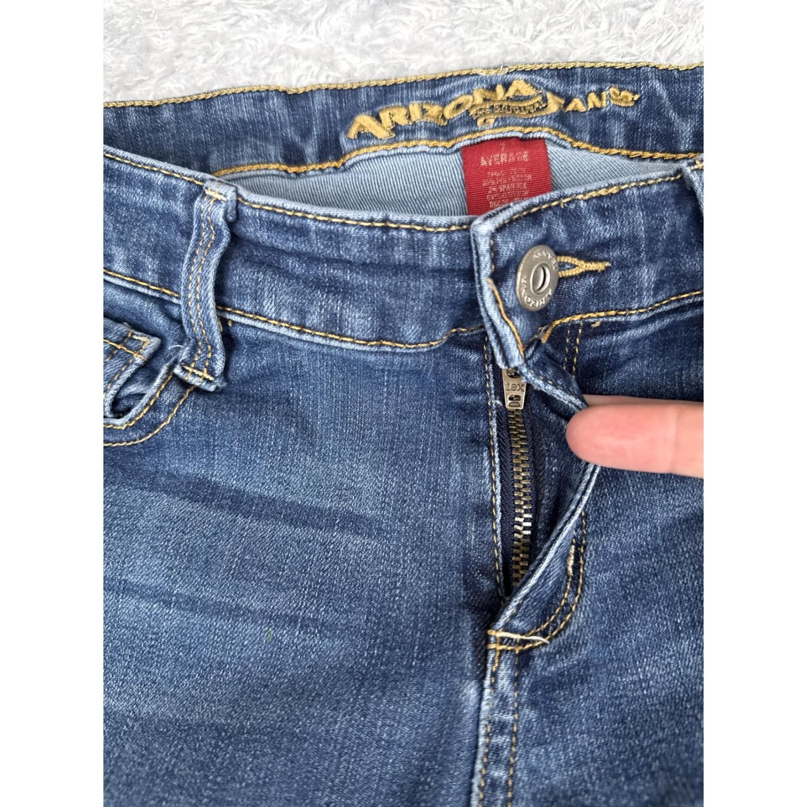 Vintage Arizona Jean Co Jeans Womens 12 Blue Super Skinny Mid Rise Distressed Stretch Size 28" / US 6 / IT 42 - 5 Thumbnail