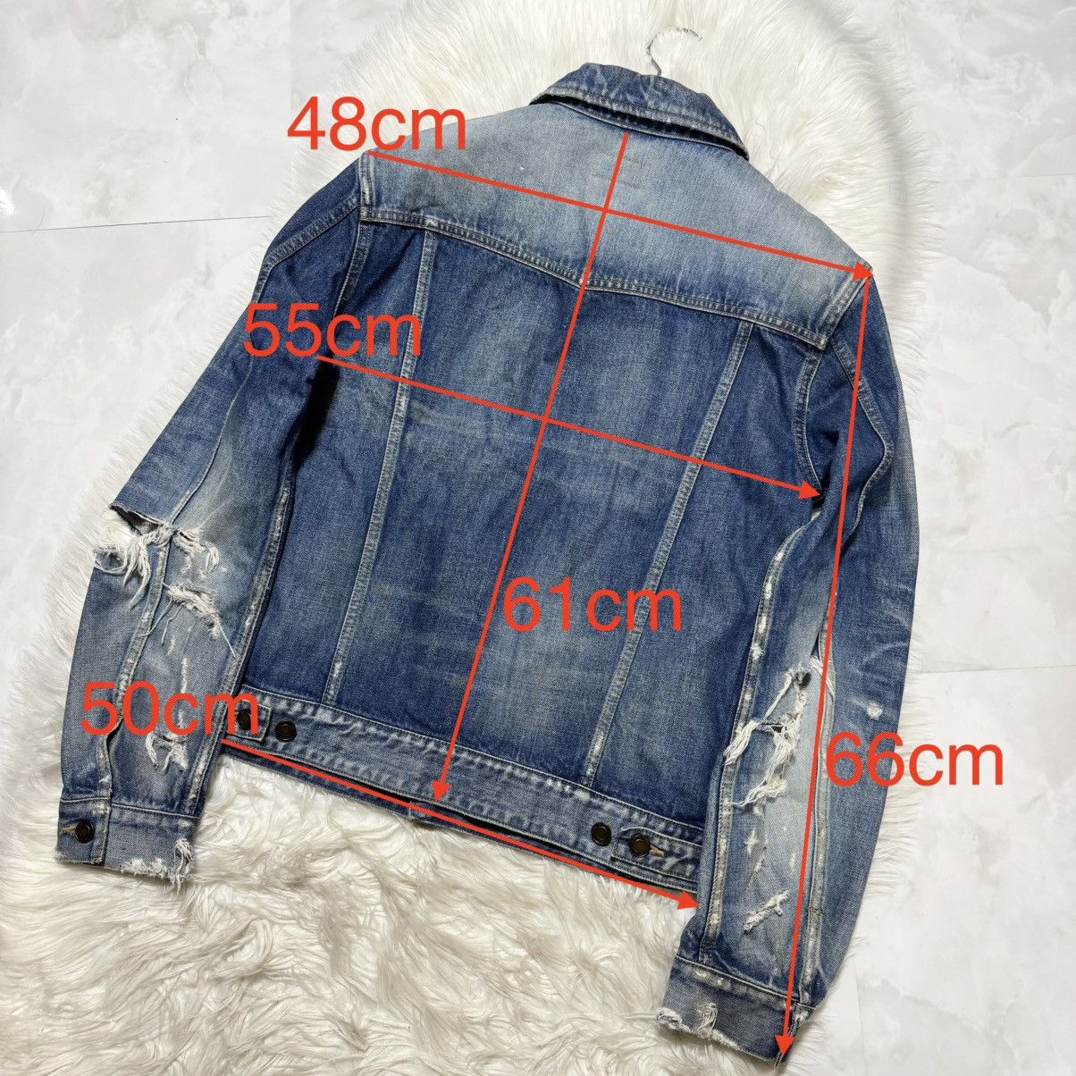 Saint Laurent Paris Saint Laurent Paris Distressed Trucker Denim Jacket Size US L / EU 52-54 / 3 - 8 Thumbnail
