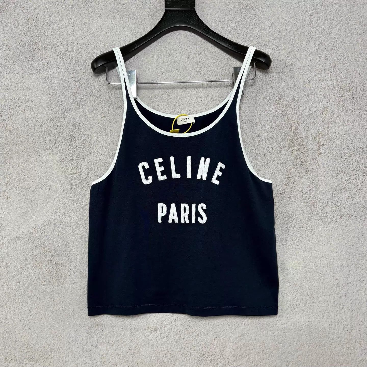 Celine Celine Navy Colorblock Logo Tank Top L New Size L / US 10 / IT 46 - 1 Thumbnail