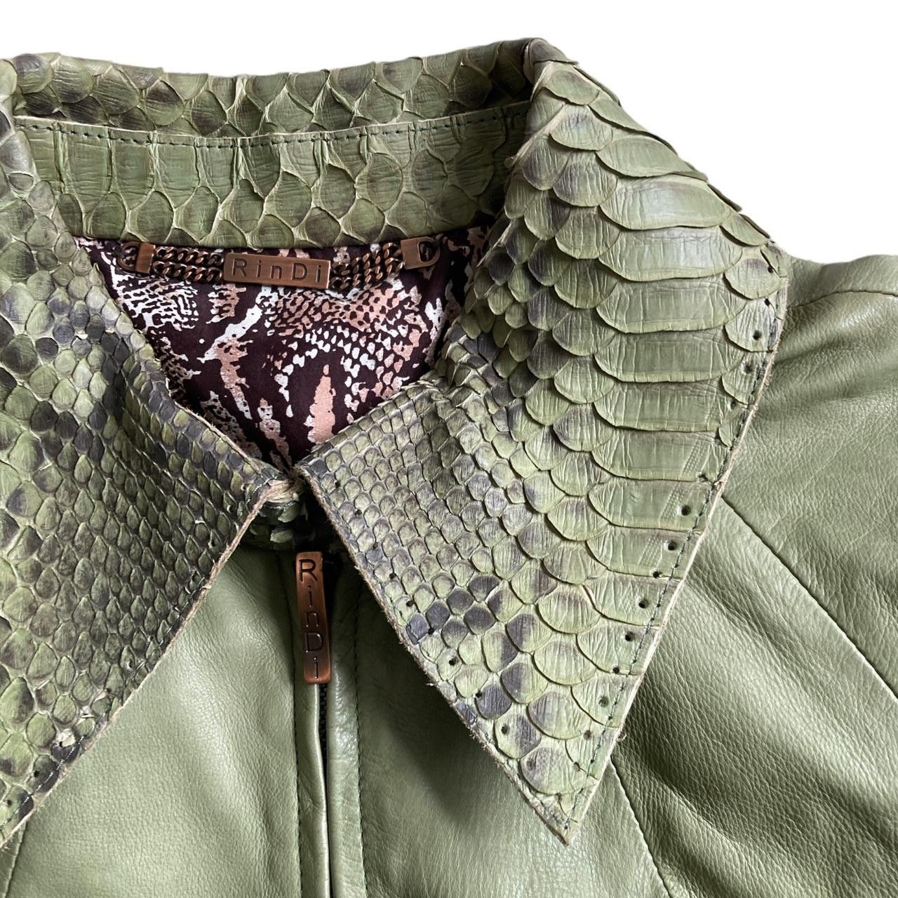 Roberto Cavalli lime green y2k leather snakeskin moto biker jacket Size S / US 4 / IT 40 - 7 Thumbnail