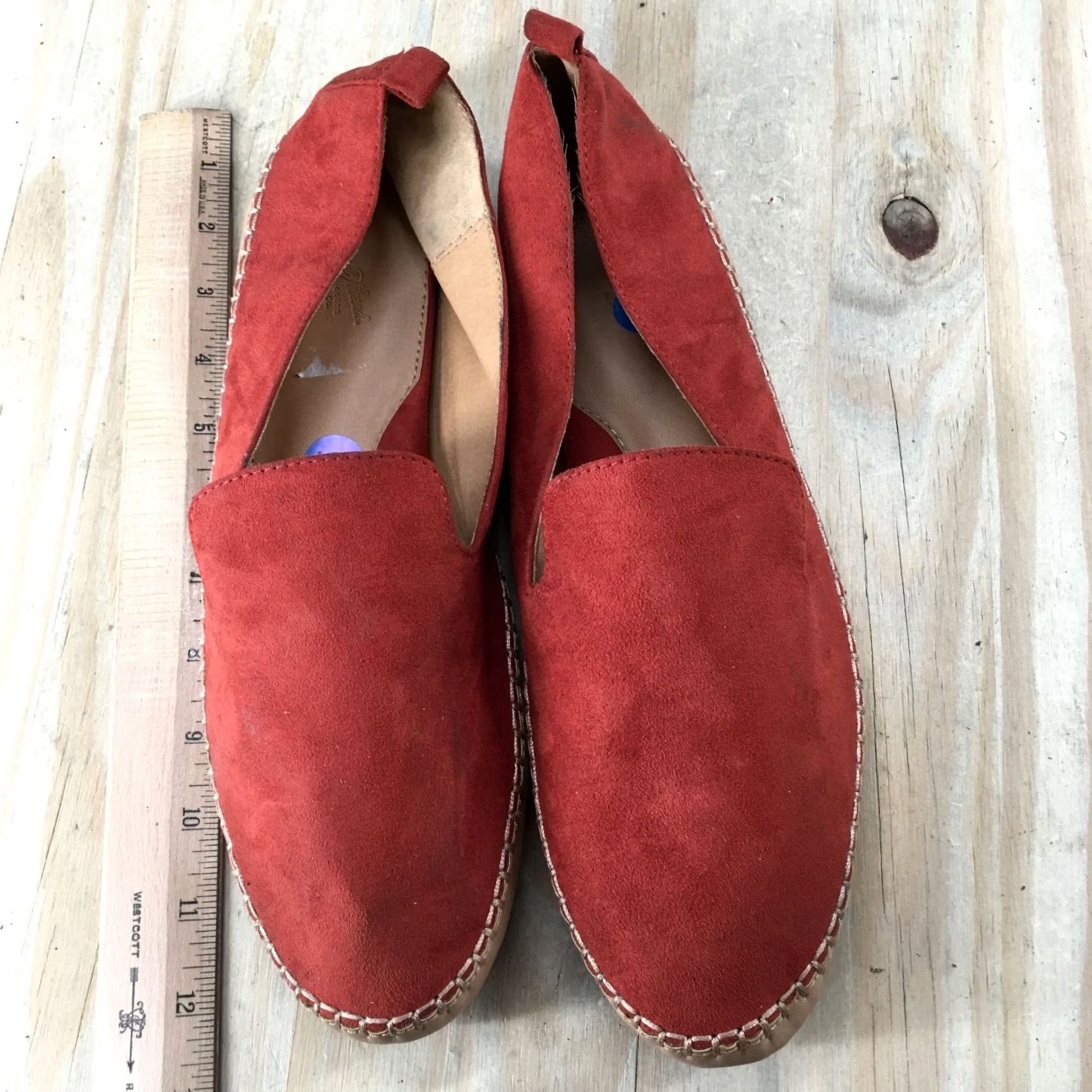 Vintage Universal Thread Shoes Womens 11 Casual Slip-On Flats Red Fabric Low Top Size L / US 10 / IT 46 - 7 Thumbnail