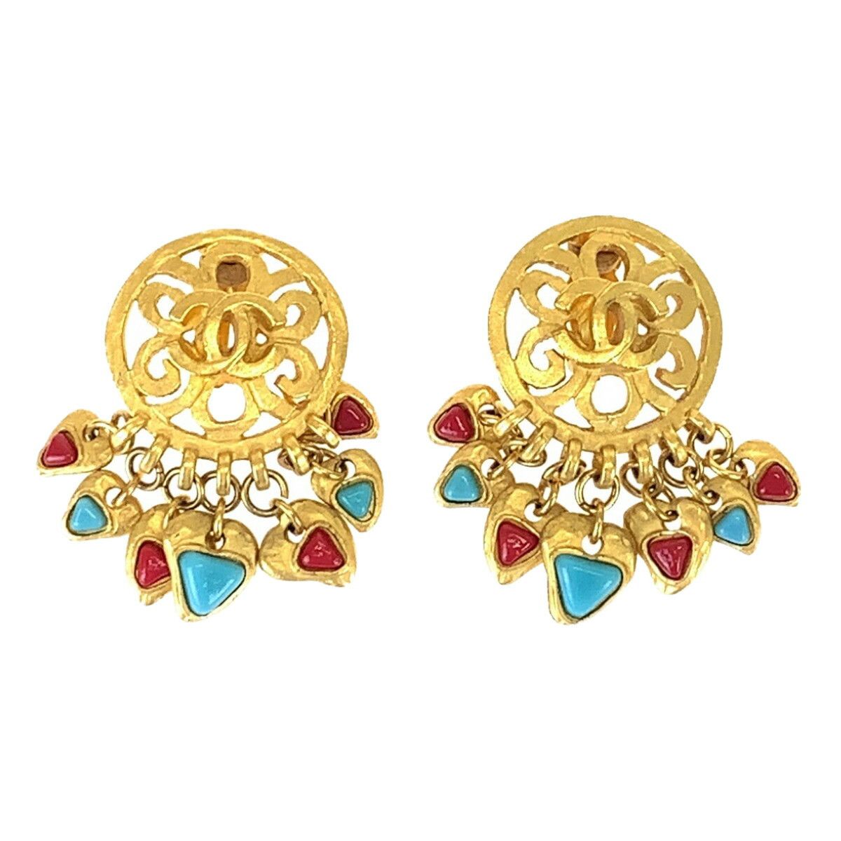 Chanel Chanel Chanel Coco Mark Swing Earrings Metal Earrings DUTY FREE for USA Size ONE SIZE - 1 Thumbnail