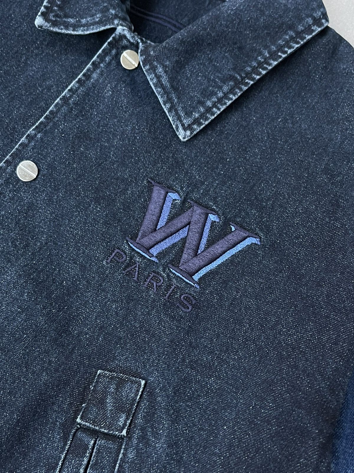 Wooyoungmi !DS! AW23 Wooyoungmi Navy Varsity Denim Jumper Jacket Size US L / EU 52-54 / 3 - 11 Thumbnail