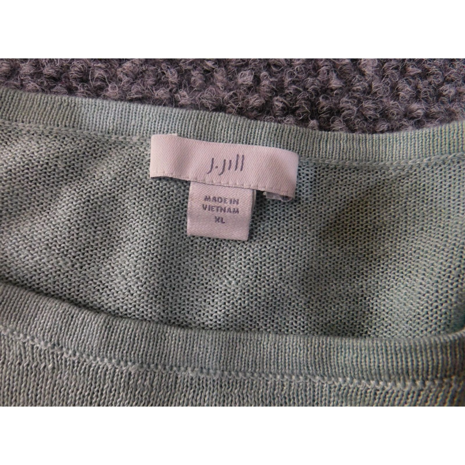 Vintage J Jill Sweater Womens XL Green 3/4 Sleeve Knit Pullover Top Crew Neck Lightweight Casual Knit Pullover Top Linen Cotton Modal Rayon Size XL / US 12-14 / IT 48-50 - 7 Thumbnail