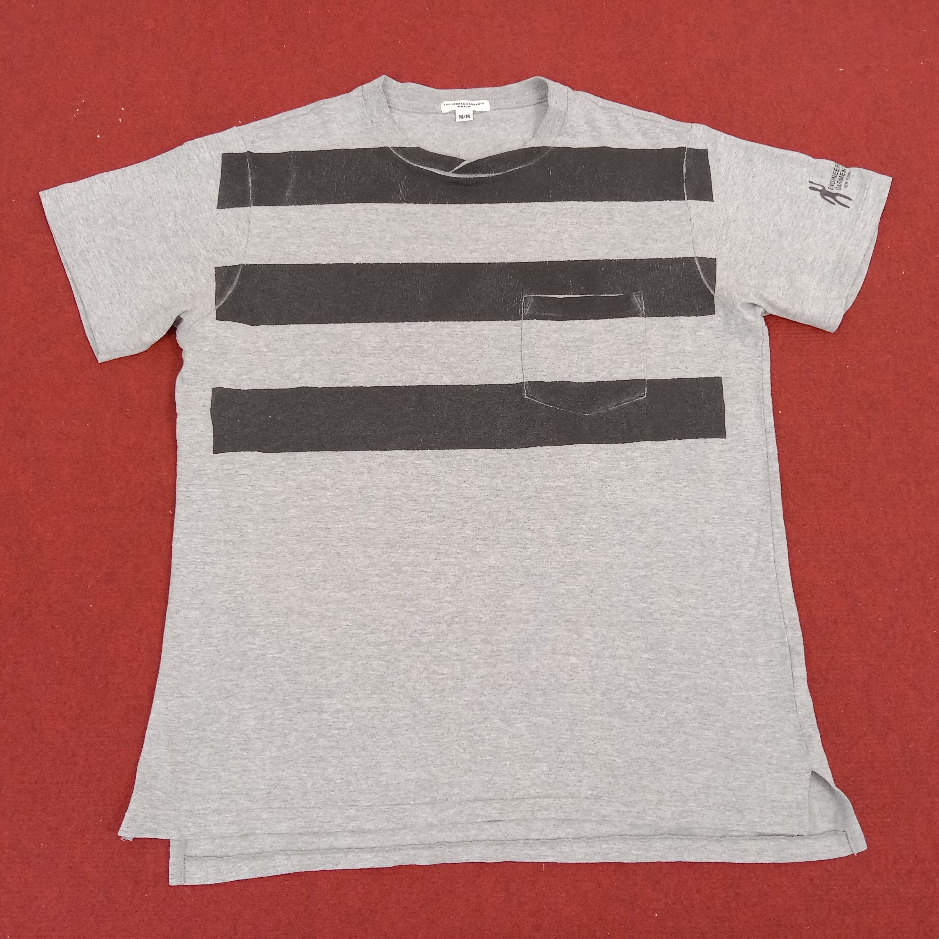 Engineered Garments × Vintage Engineered Garments Streetwear Stripes Pocket Style Tshirt Size US M / EU 48-50 / 2 - 1 Thumbnail