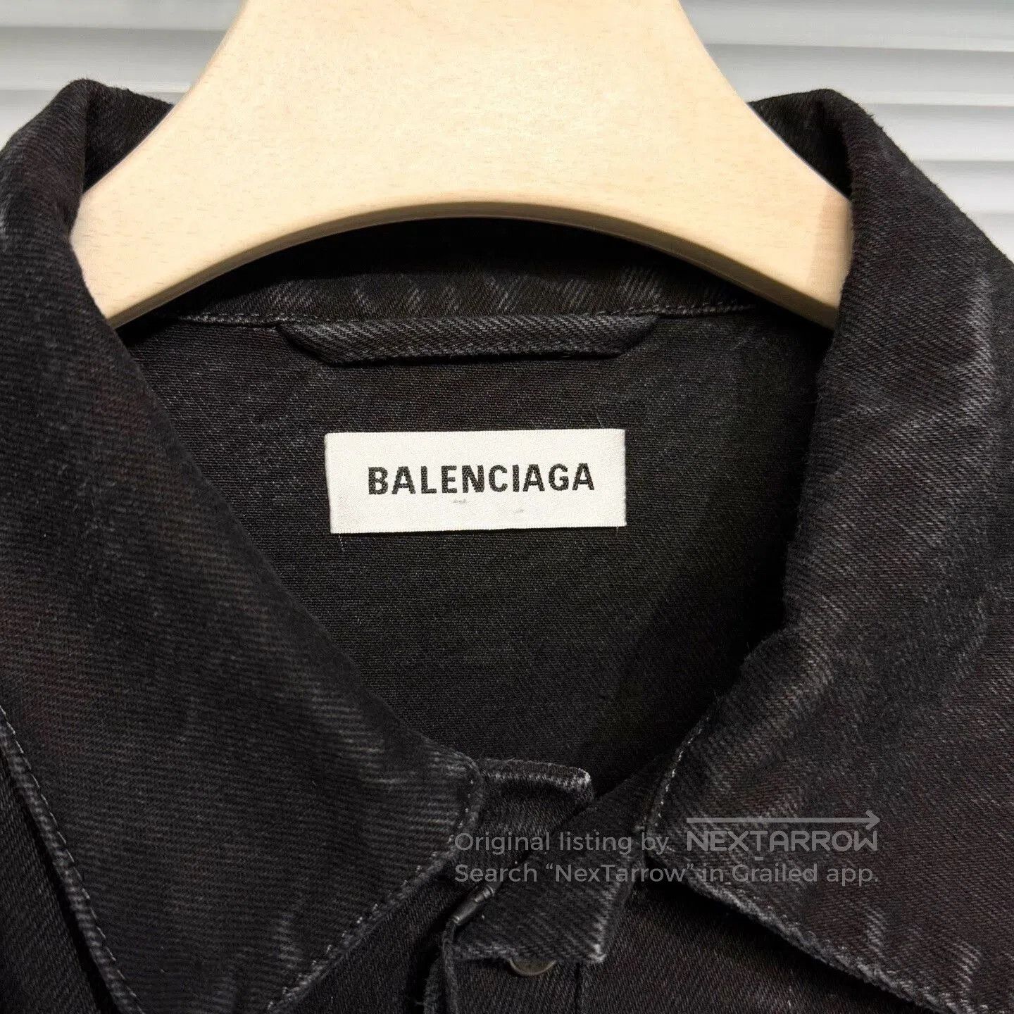 Balenciaga black balenciaga denim jacket with logo. Size US S / EU 44-46 / 1 - 3 Thumbnail