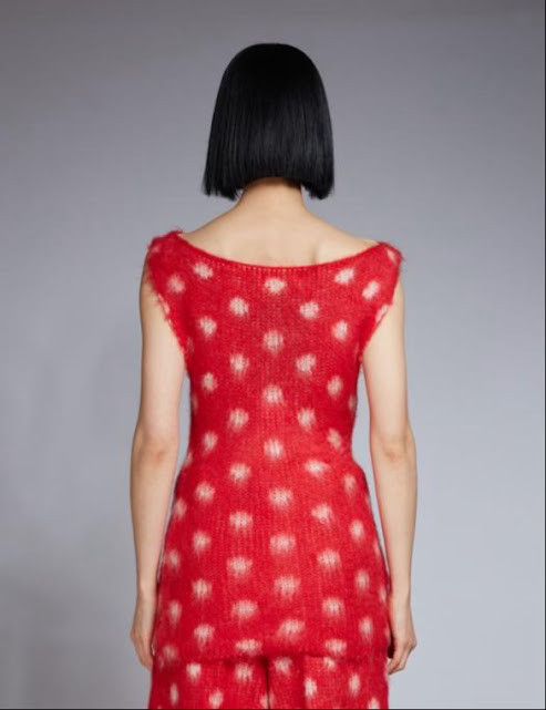 Marni o1w1db10824 Polka Dots Sleeveless Sweater in Red White Size M / US 6-8 / IT 42-44 - 2 Thumbnail