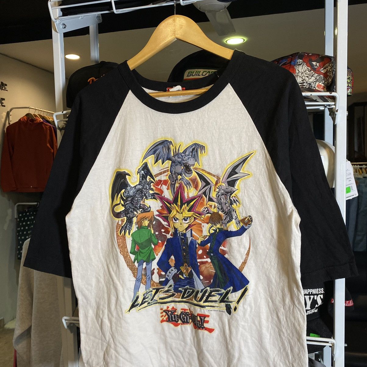 Anime VINTAGE 1996 Yugioh Let’s Duel 3Quarter T-Shirts Size US M / EU 48-50 / 2 - 3 Thumbnail