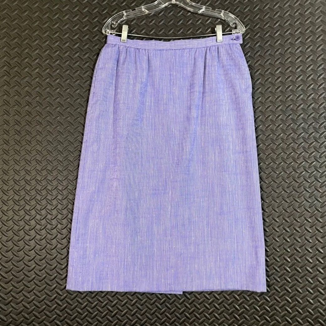 Pendleton VINTAGE Pendleton Skirt 16W Purple Midi Silk Blend Women USA Skater Plus 80s Country Sophisticates Size 38" / US 16 / IT 52 - 2 Thumbnail