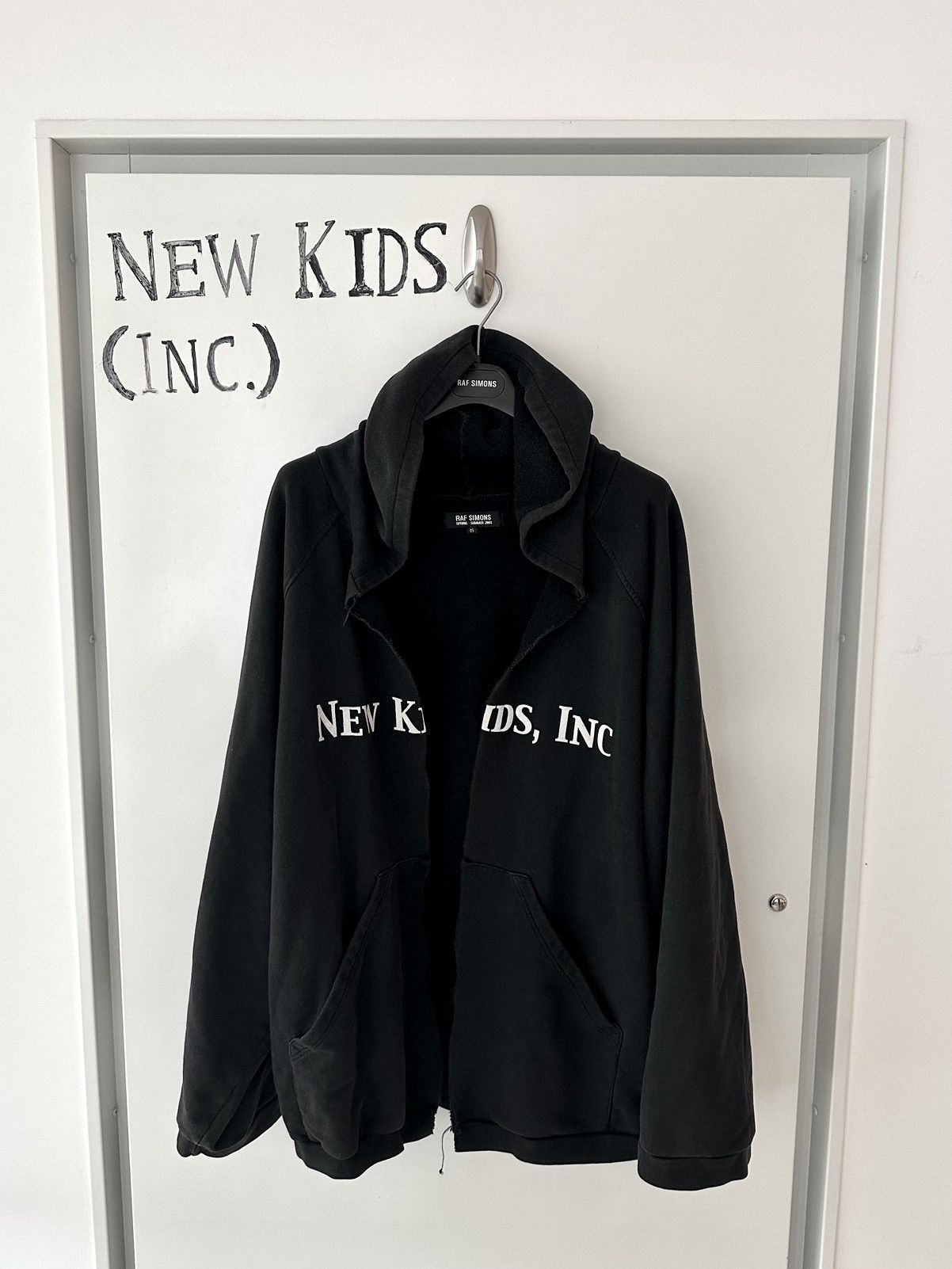 image of Raf Simons Ss2003 “Newkidsinc” Hoodie in Black, Men's (Size Large)