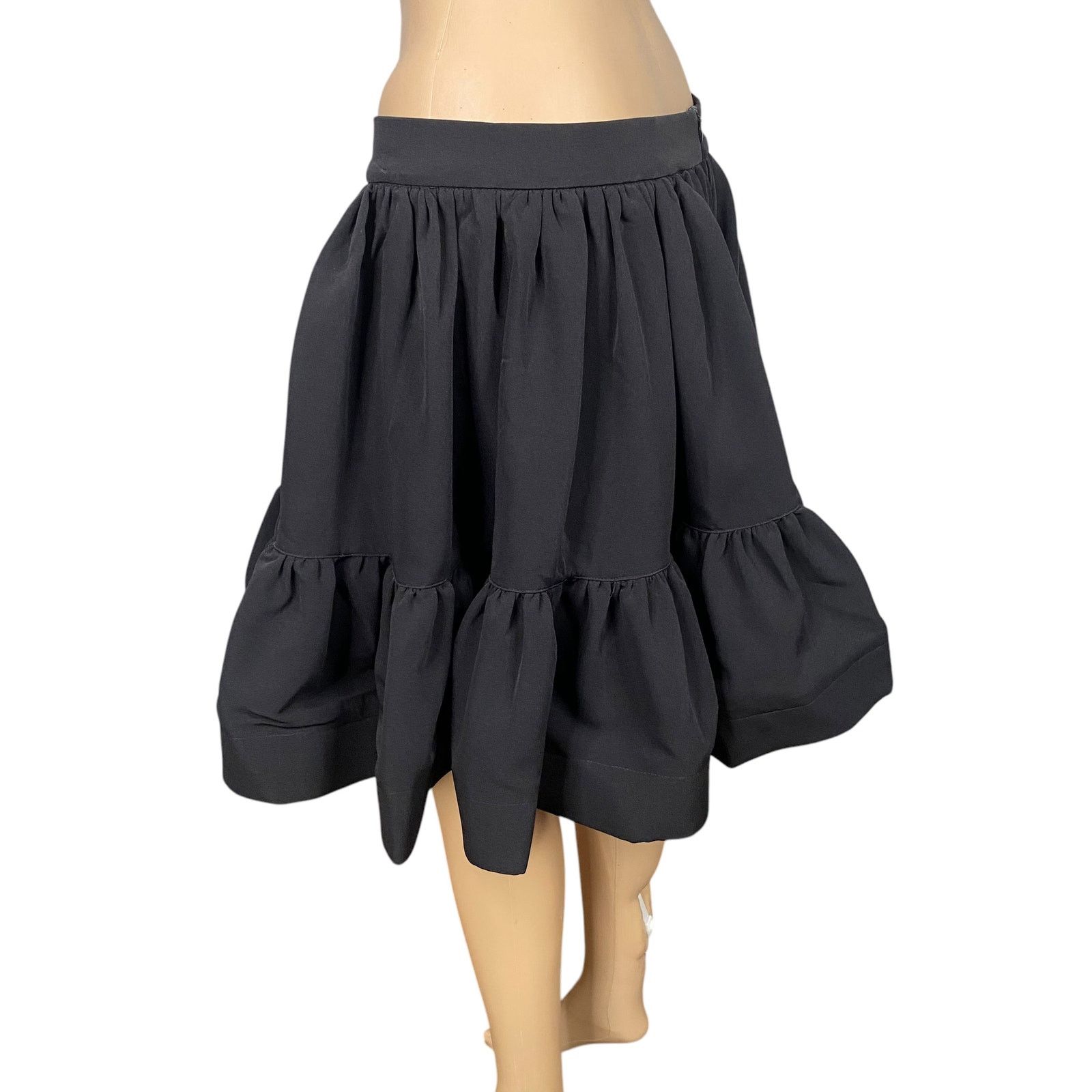 Anthropologie The Kemist Black Structured Ruffled Swing Mini Skirt SZ 8 Size 30" / US 8 / IT 44 - 7 Thumbnail