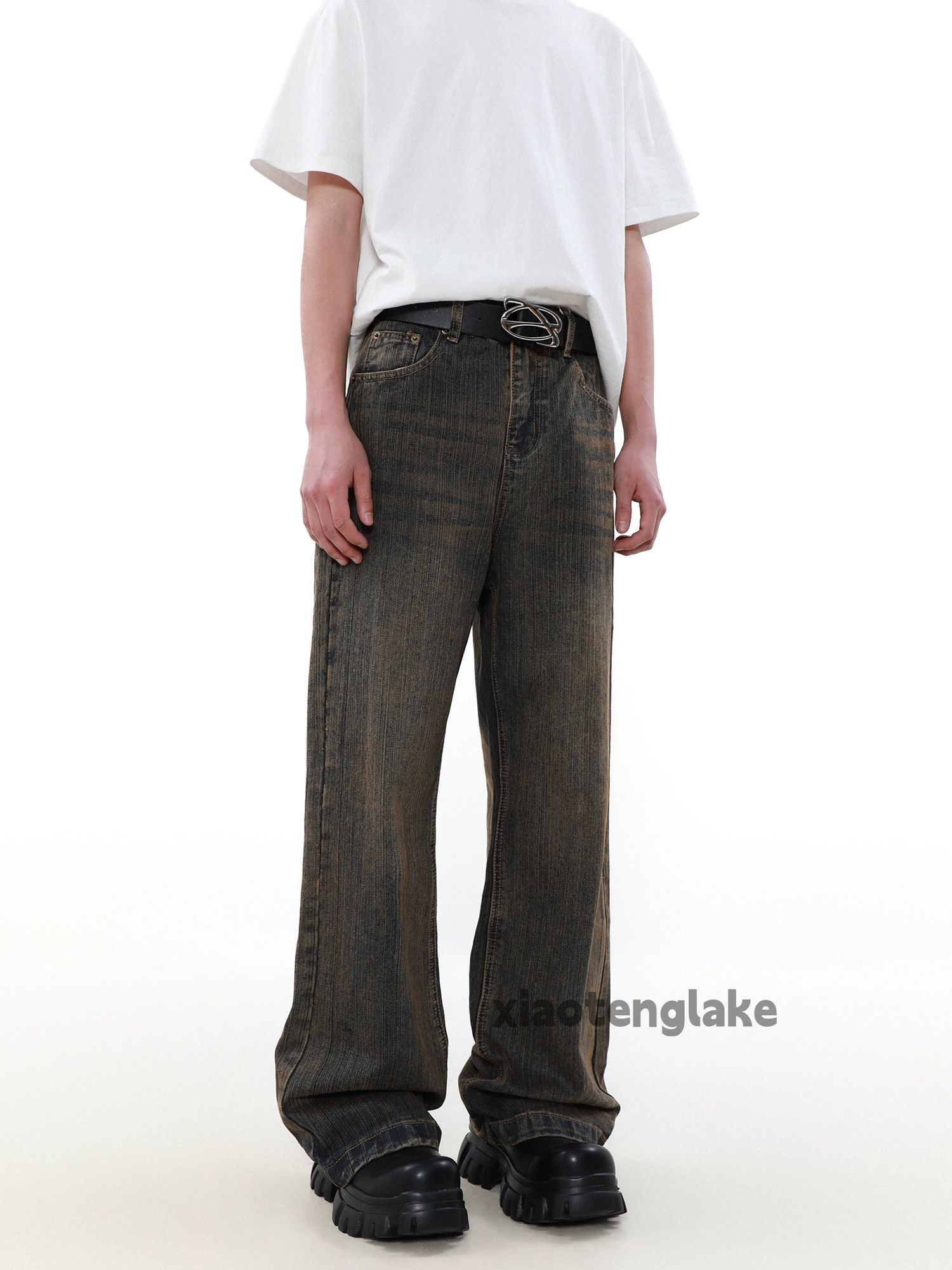 Jean × Vintage urban retro washed faded cleanfit yuppie rusty jeans Size US 32 / EU 48 - 4 Thumbnail