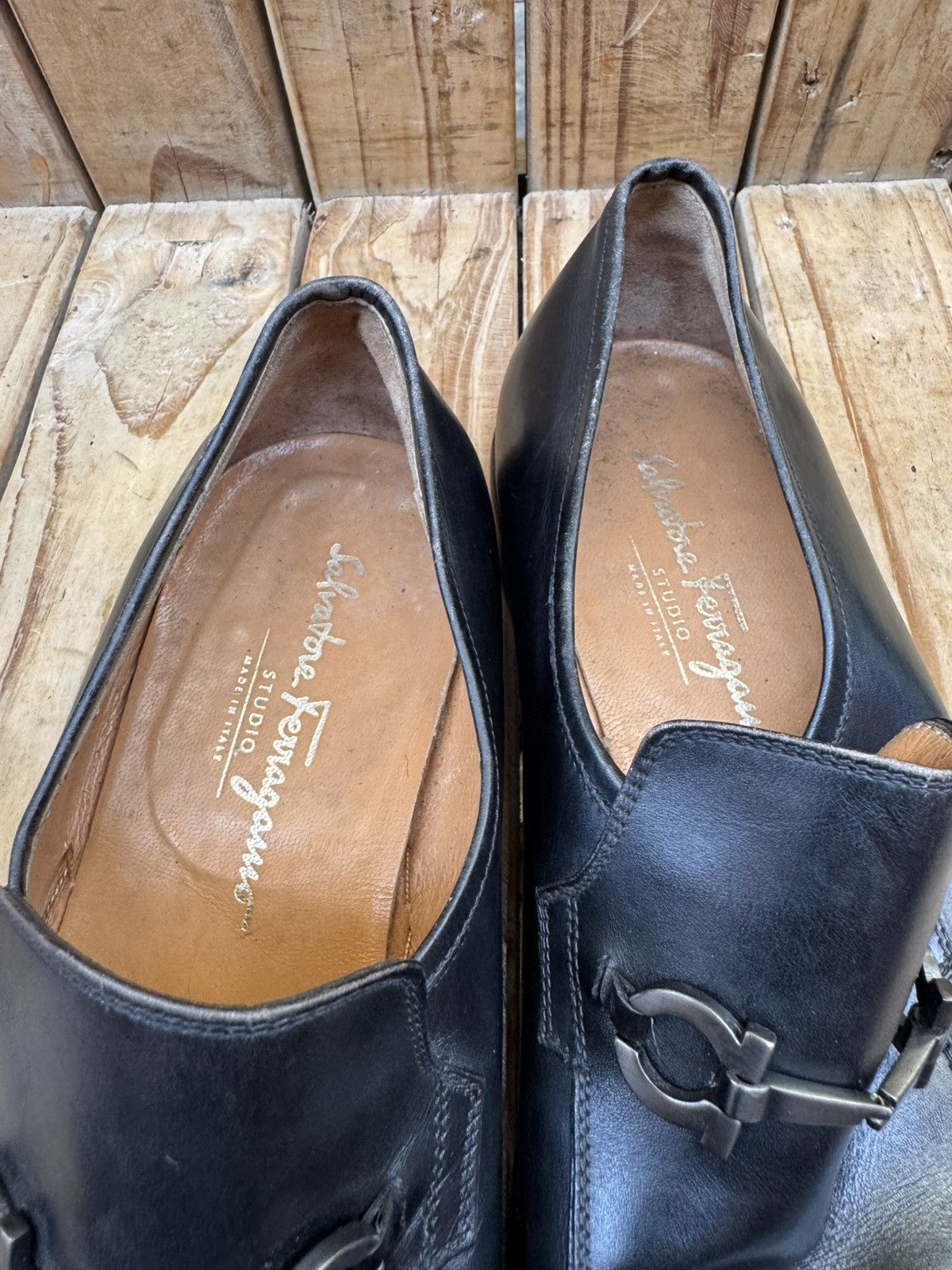 Salvatore Ferragamo Salvatore Ferragamo Black Men’s Leather Loafers Sz US 7.5 EE Size US 7.5 / EU 40-41 - 17 Thumbnail