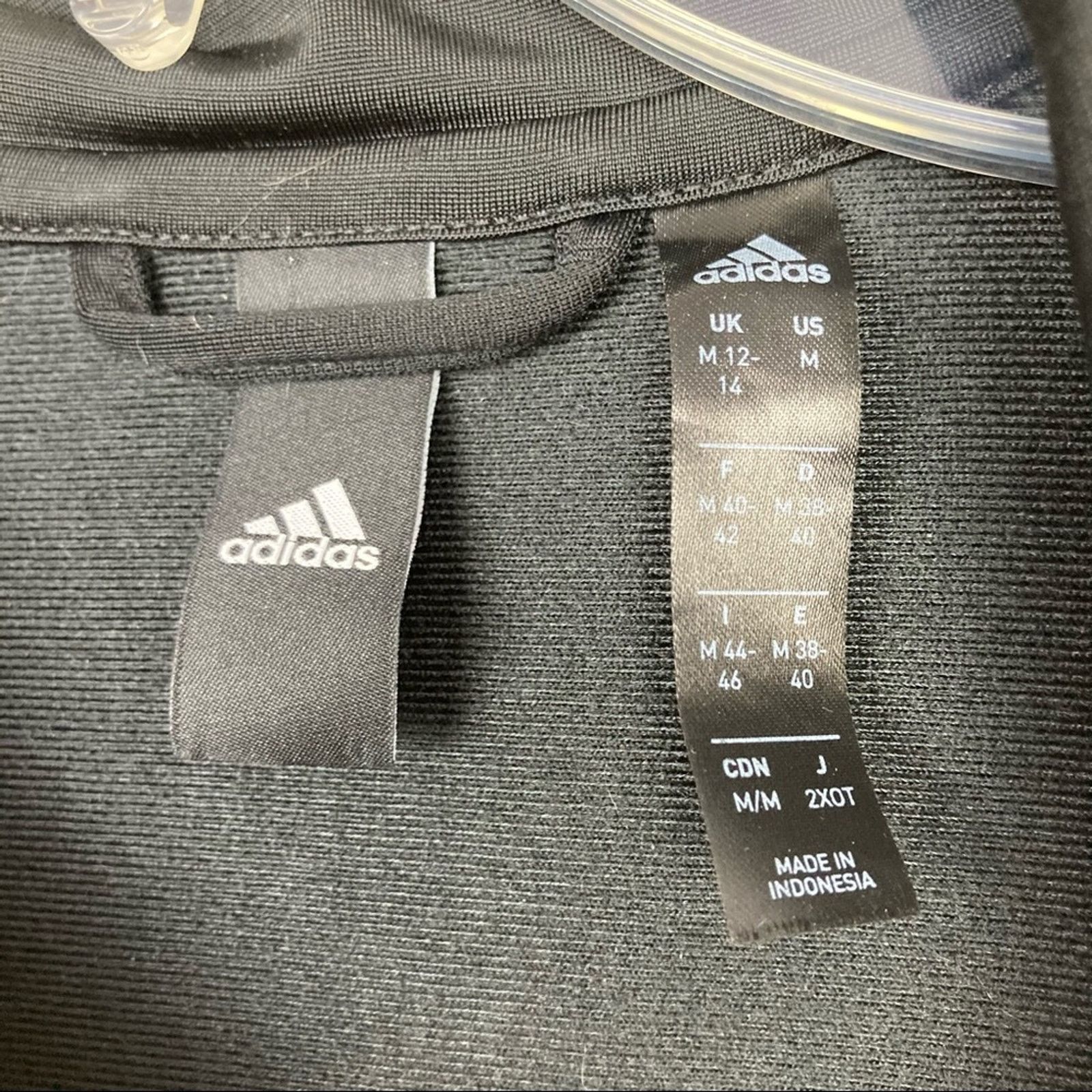 Adidas Adidas Black Full Zip Track Jacket Sz M Size M / US 6-8 / IT 42-44 - 2 Thumbnail