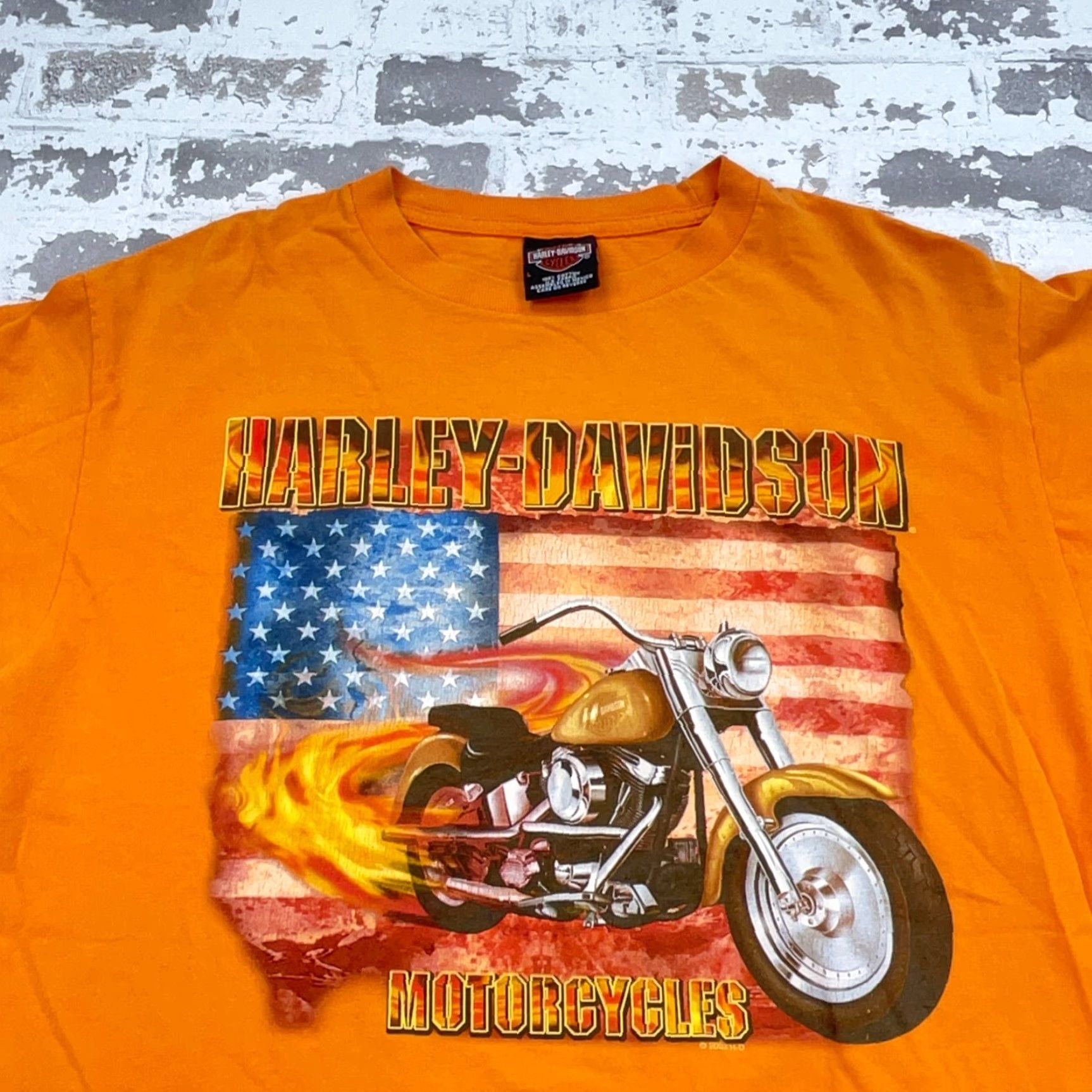 Harley Davidson VINTAGE Harley-Davidson Shirt Men Large Orange Tee Motorcycle Biker Y2K 00s RR* Size US L / EU 52-54 / 3 - 3 Thumbnail