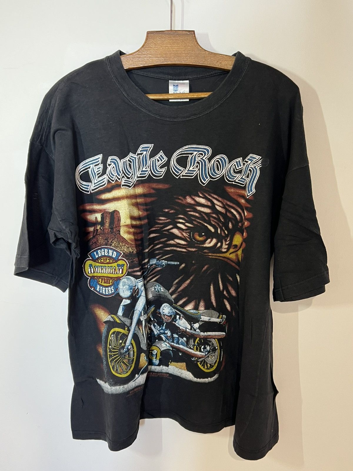 Vintage vintage 90s shirt Eagle rock biker Size US L / EU 52-54 / 3 - 1 Thumbnail