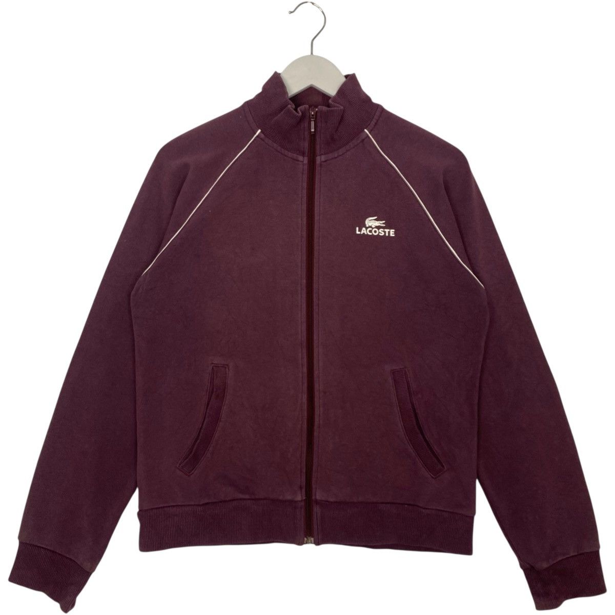 Other Vintage 90s Lacoste Full Zip Sweater Purple Pullover Size S Size US S / EU 44-46 / 1 - 1 Thumbnail