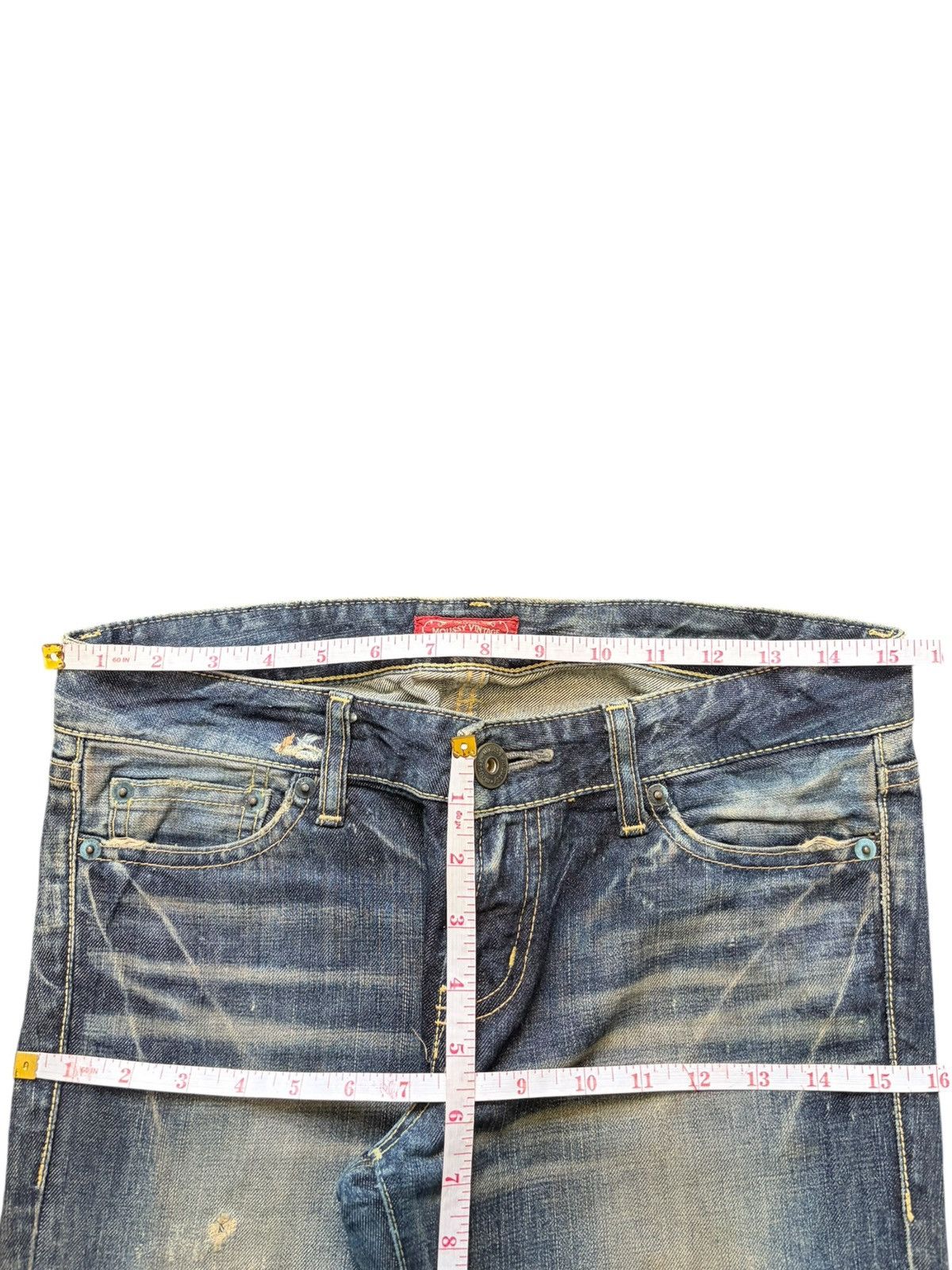 MOUSSY Vintage / Y2K Moussy Rusty Wash Distress Bootcut Jeans Size 31" - 6 Thumbnail