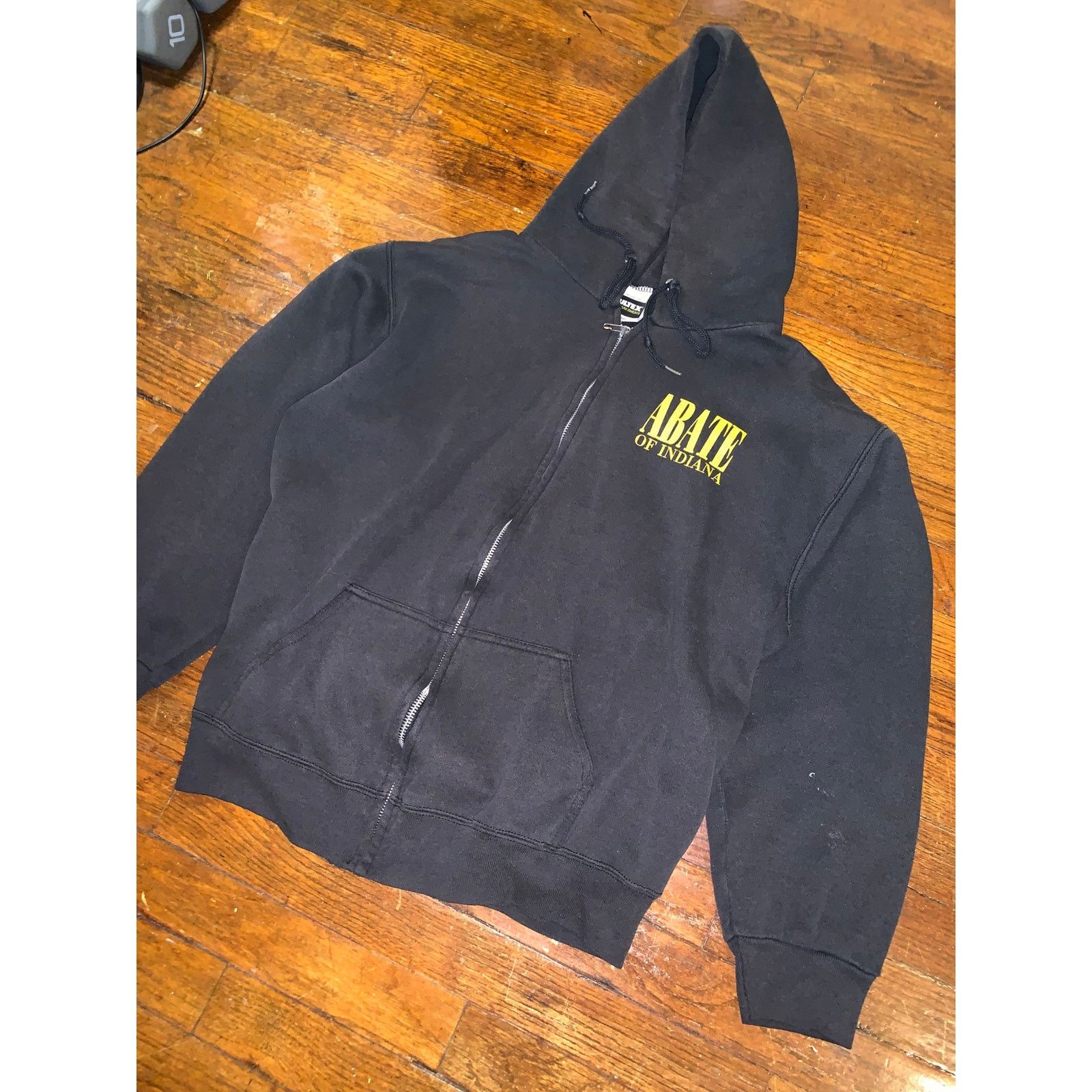 Tultex × Vintage ABATE Of Indiana Full Zip Hoodie Black USA Made Biker Boxy Size US M / EU 48-50 / 2 - 7 Thumbnail