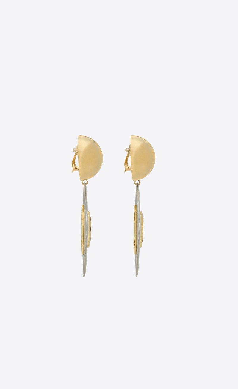 Saint Laurent Paris o1bcso1str0226 Size:OS/Geometric Earrings in Silver/Golden Size ONE SIZE - 3 Thumbnail