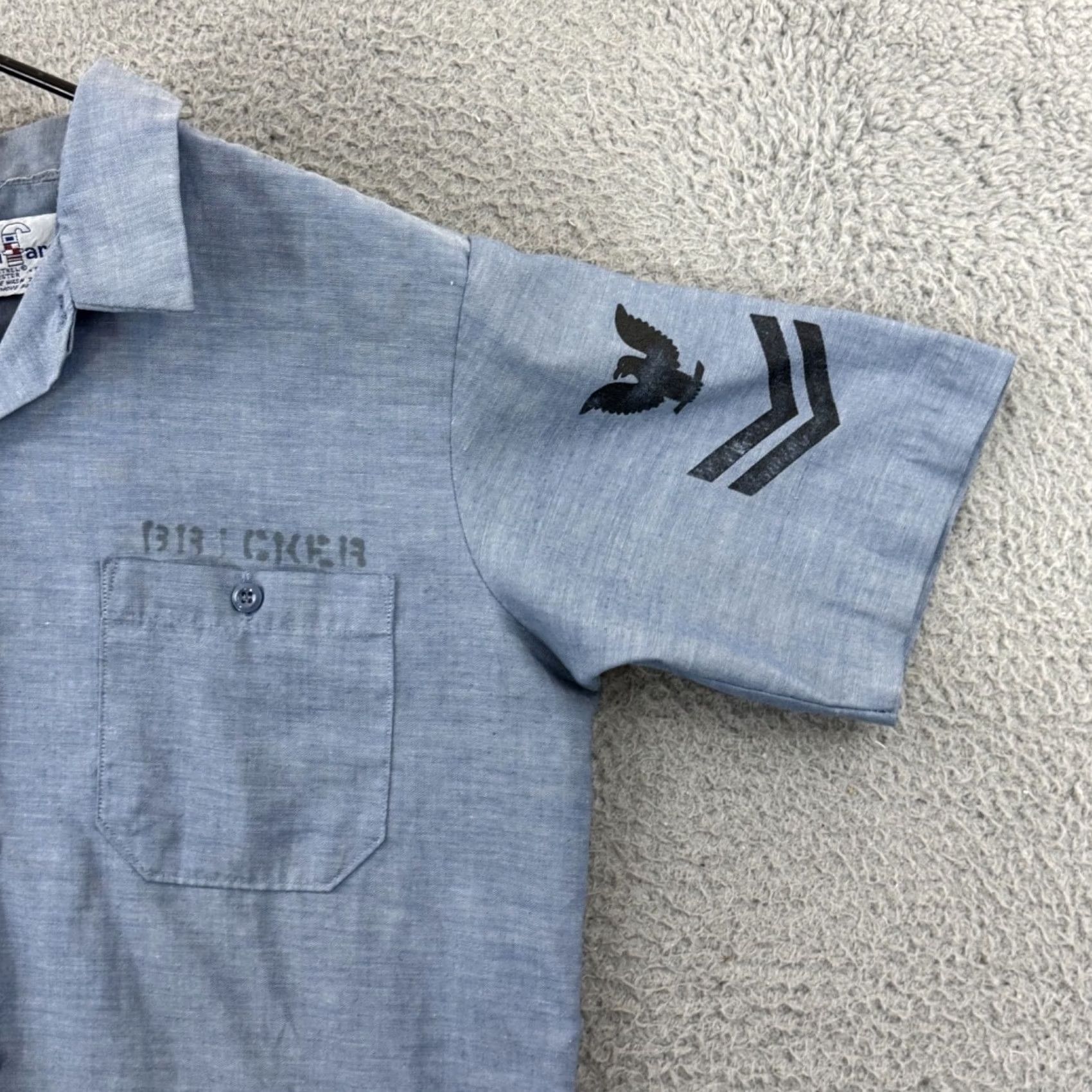 Vintage VINTAGE Seafarer Shirt Mens M Chambray Button Up 60s USA Navy Seafarer Chambray Button-Up Blue Misc 60s Military Size US M / EU 48-50 / 2 - 5 Thumbnail
