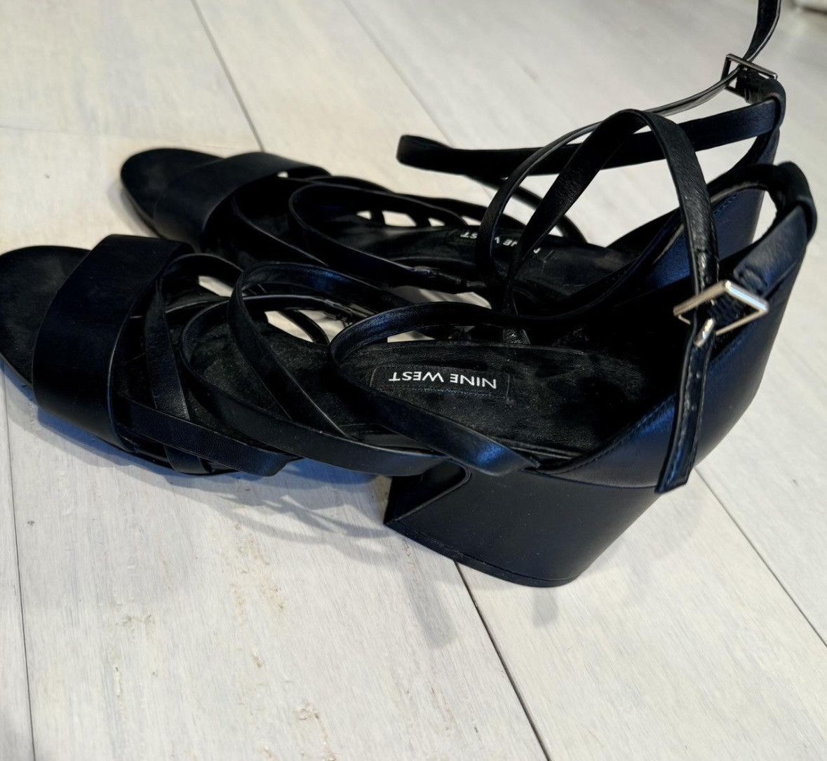 Nine West little heel strap shoes Size US 7.5 / IT 37.5 - 2 Thumbnail