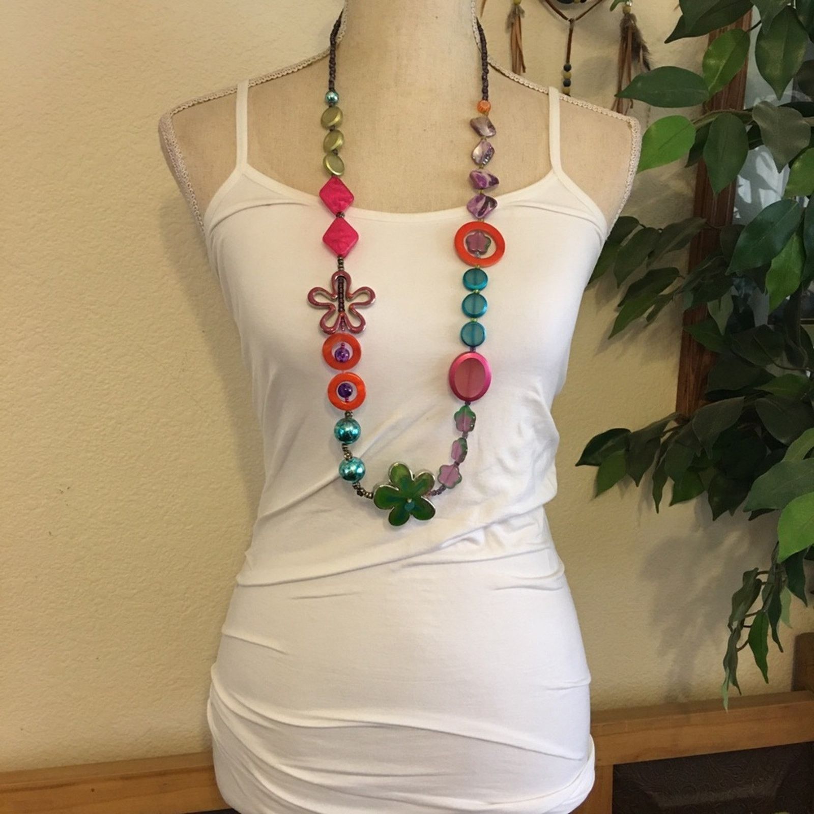 Jewelry Colorful fun shell acrylic glass bead necklace Size ONE SIZE - 3 Thumbnail