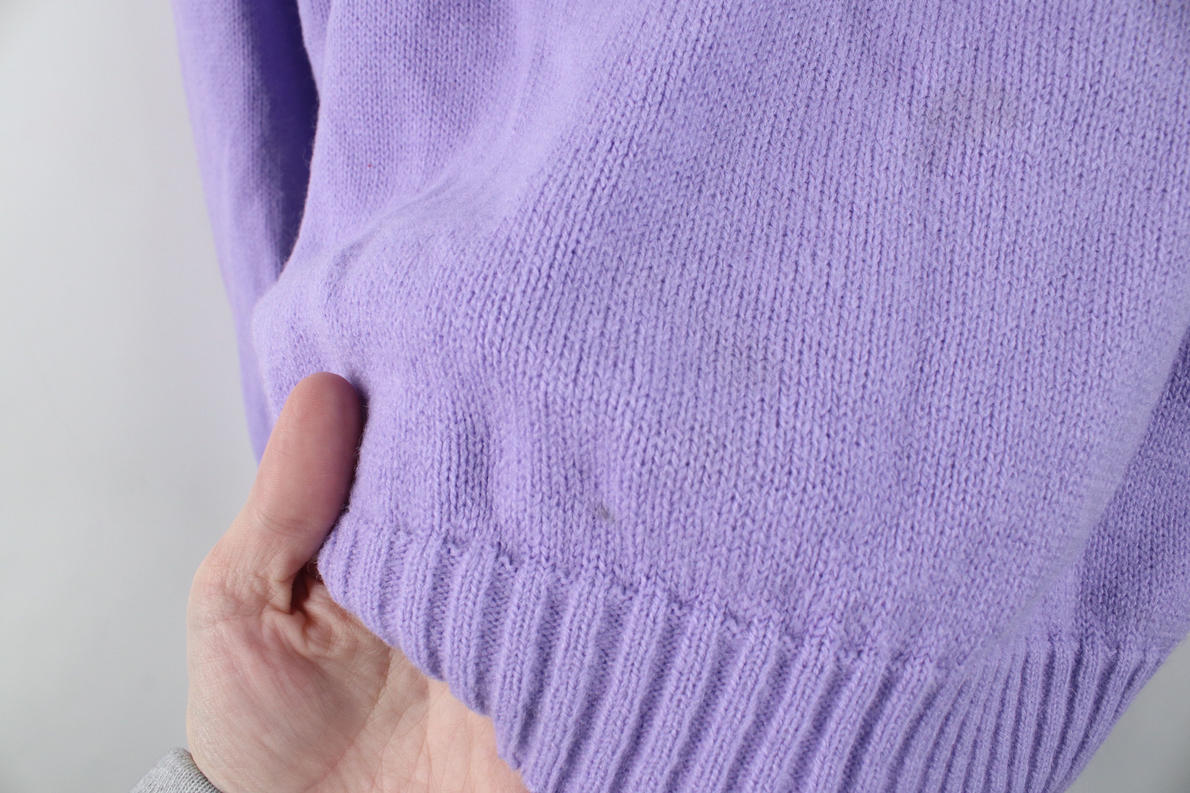 Vintage Vintage 90s Streetwear Ribbed Knit Sweater Lilac Purple Size M / US 6-8 / IT 42-44 - 4 Thumbnail