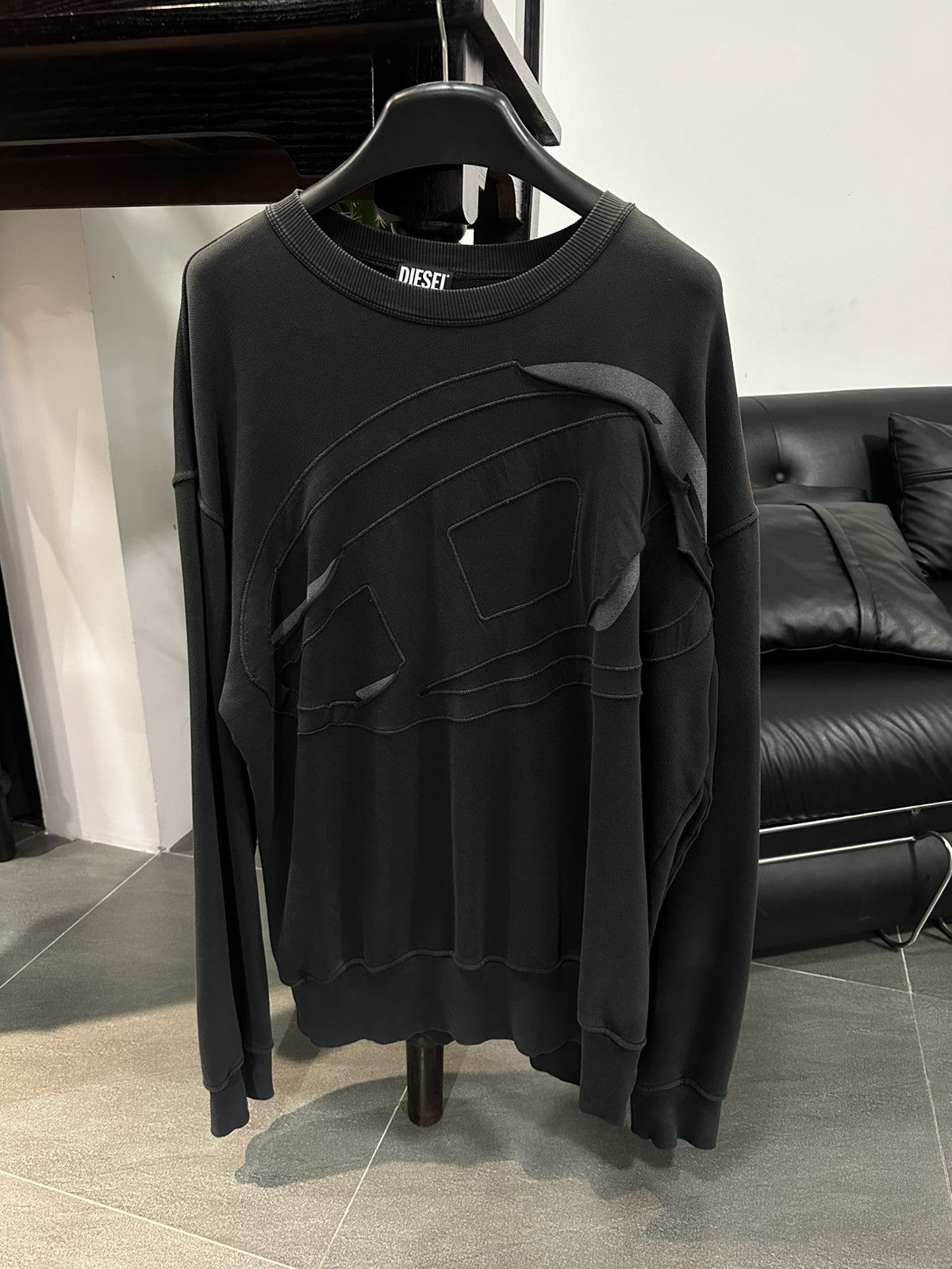 Diesel Diesel Sweatshirt mit Label-Detail in black Size US L / EU 52-54 / 3 - 1 Thumbnail
