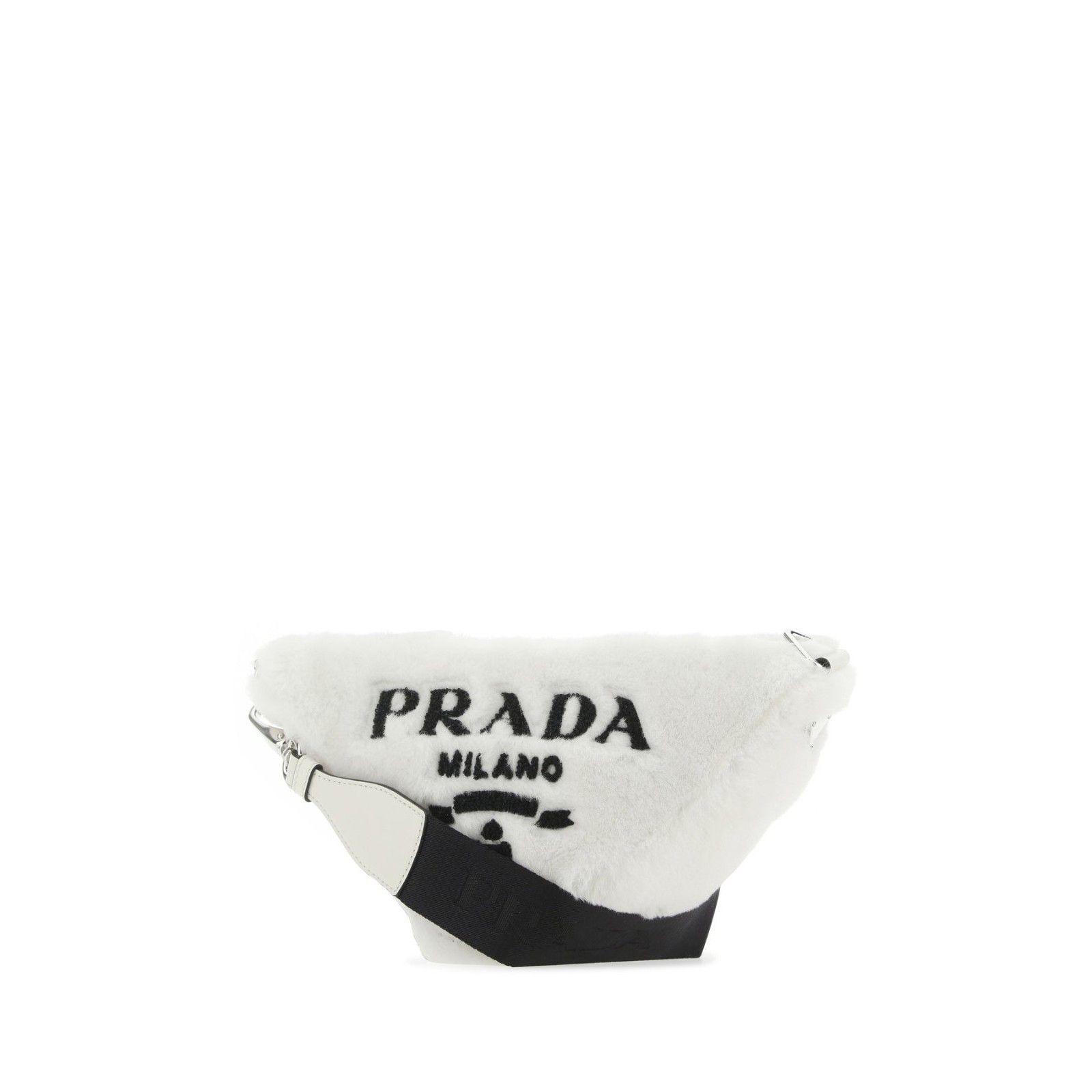 Prada PRADA Triangle White Shearling Crossbody Bag New And Authent Size ONE SIZE - 2 Thumbnail