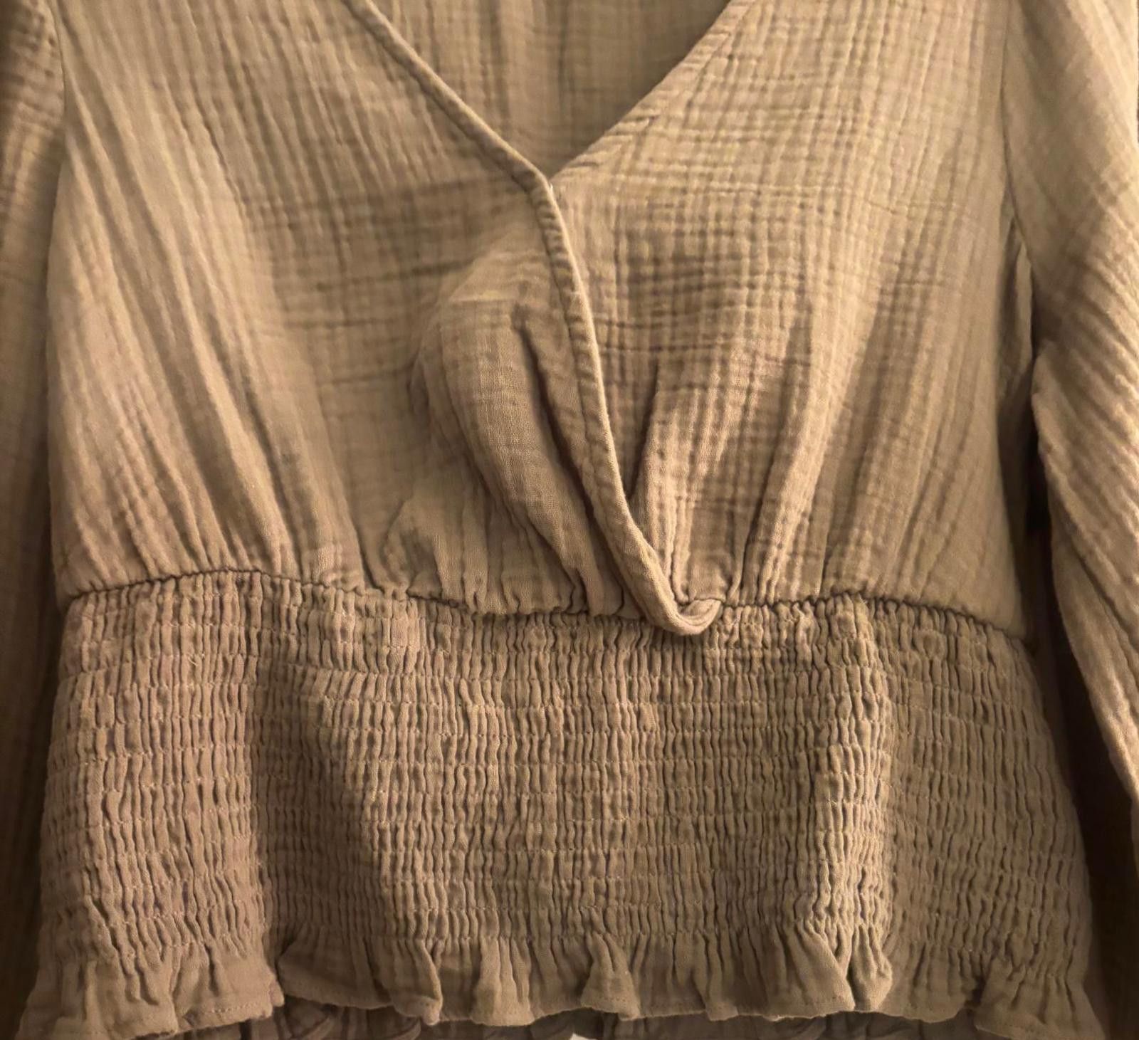 Madewell Madewell Brown Smocked Waist Blouse Size M / US 6-8 / IT 42-44 - 3 Thumbnail