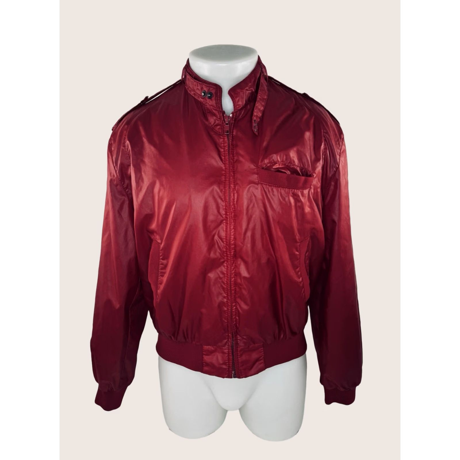 Vintage VINTAGE Silton Discovery California Members Only Style Mens Jacket L Maroon Nylon Zip Size US L / EU 52-54 / 3 - 1 Thumbnail