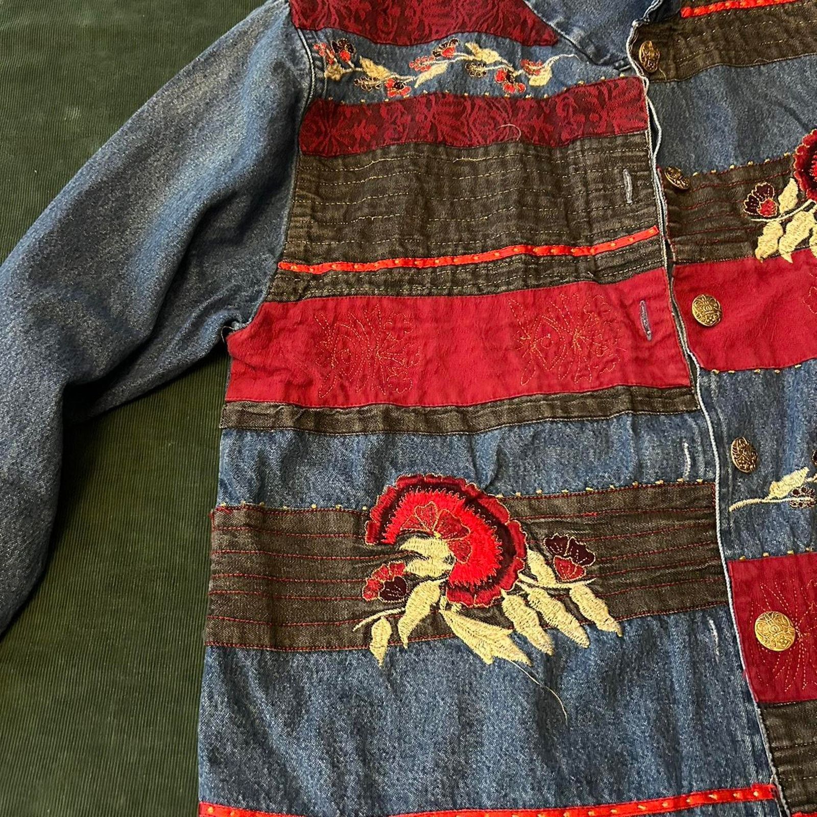 Other Vintage embroidered denim jacket Size L / US 10 / IT 46 - 2 Thumbnail
