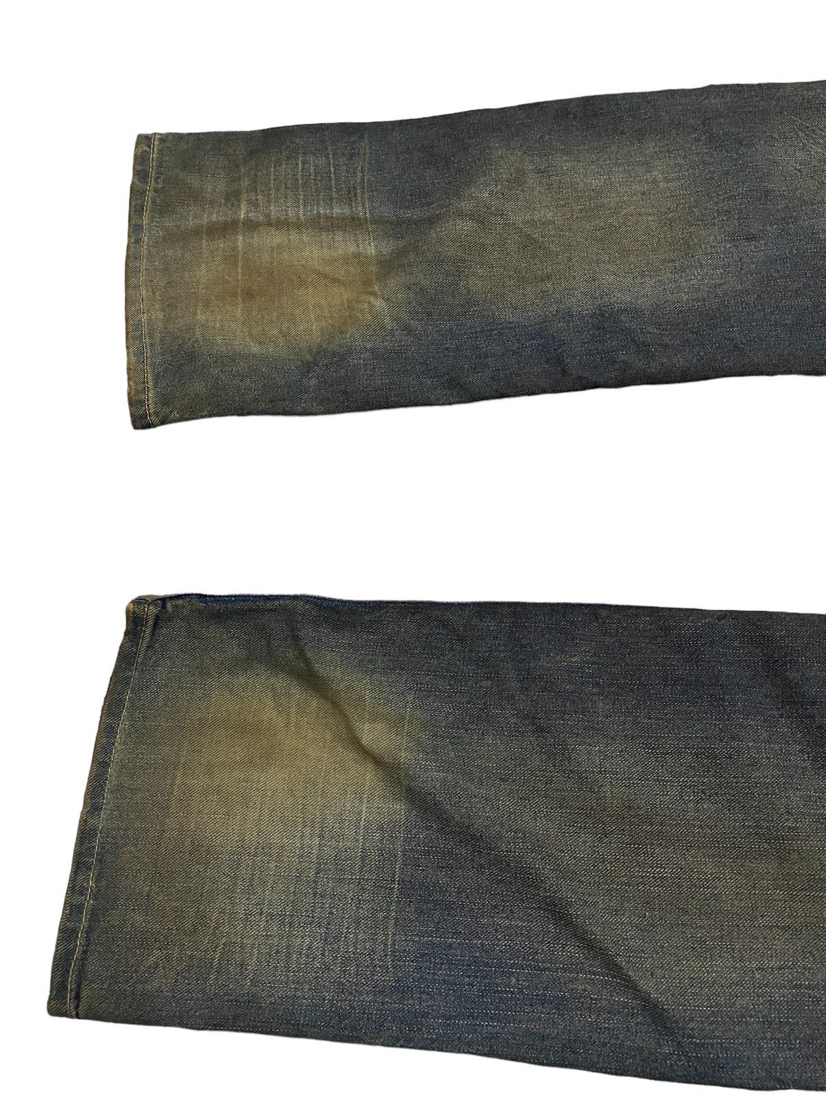 Hysteric Glamour × Levi's × Obelisk Levis 501 Asymmetrical Distressed Piercing Studded Mud Jeans Size US 32 / EU 48 - 21 Thumbnail